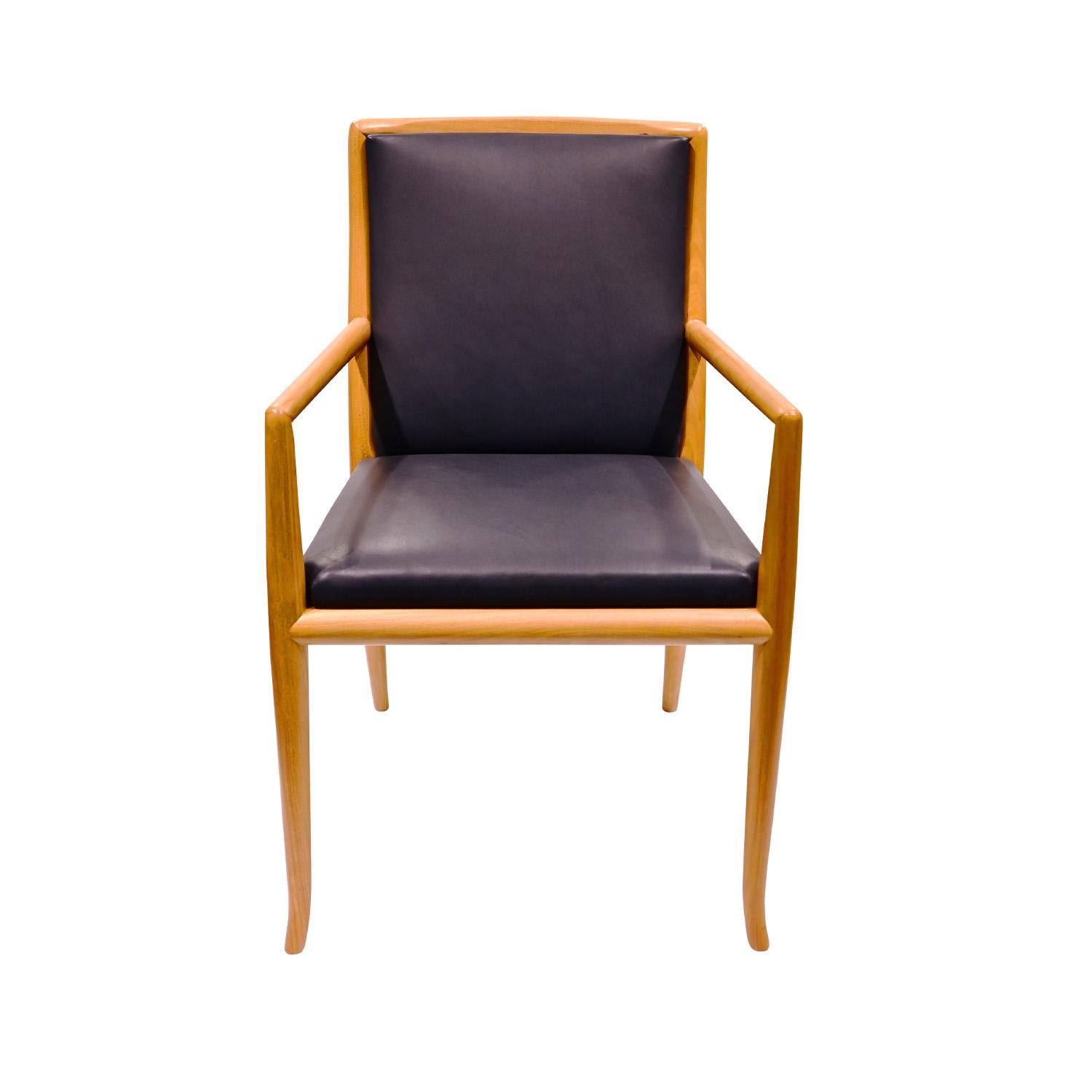 Mid-Century Modern T.H. Robsjohn-Gibbings Elegant Set of 8 Dining Chairs 1950s For Sale