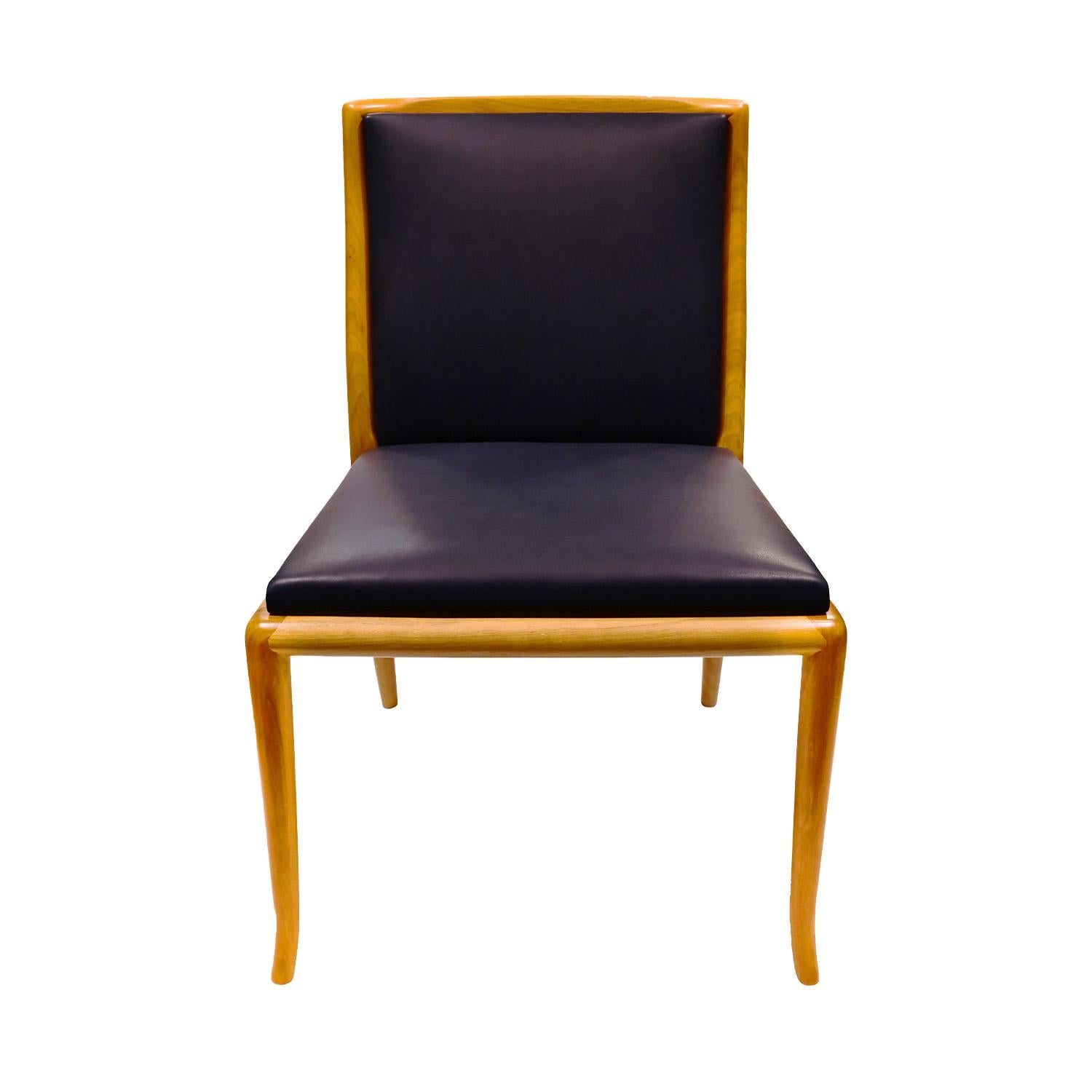 Hand-Crafted T.H. Robsjohn-Gibbings Elegant Set of 8 Dining Chairs 1950s For Sale