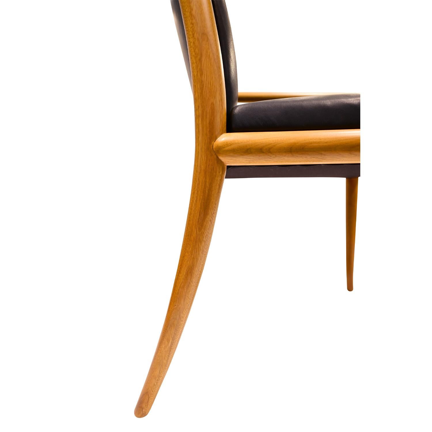 T.H. Robsjohn-Gibbings Elegant Set of 8 Dining Chairs 1950s For Sale 1