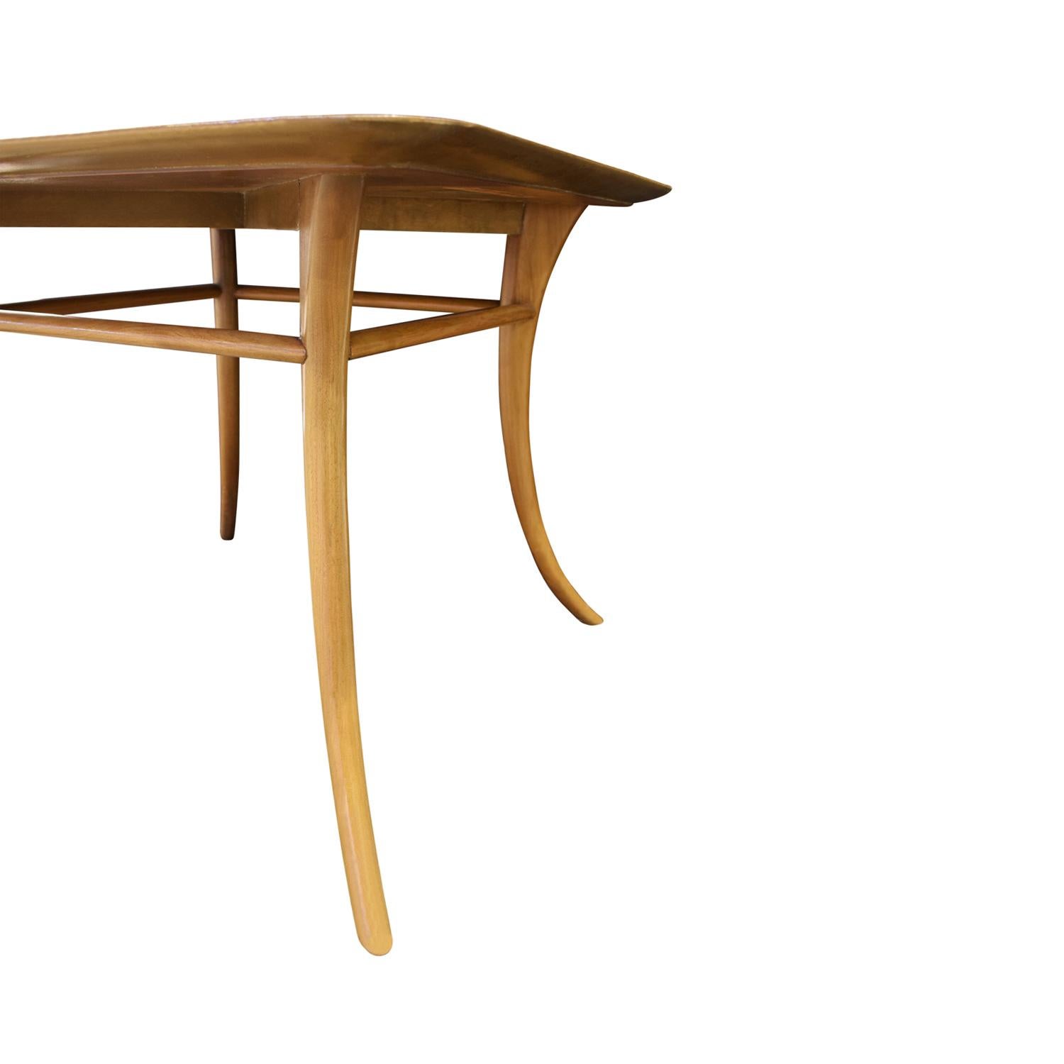 Hand-Crafted T.H. Robsjohn-Gibbings End Table in Walnut with Klismos Legs, 1956 'Signed' For Sale