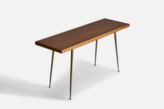 T.H. Robsjohn-Gibbings, Flip-Top-Konsole, Holz, Messing, 1950er Jahre