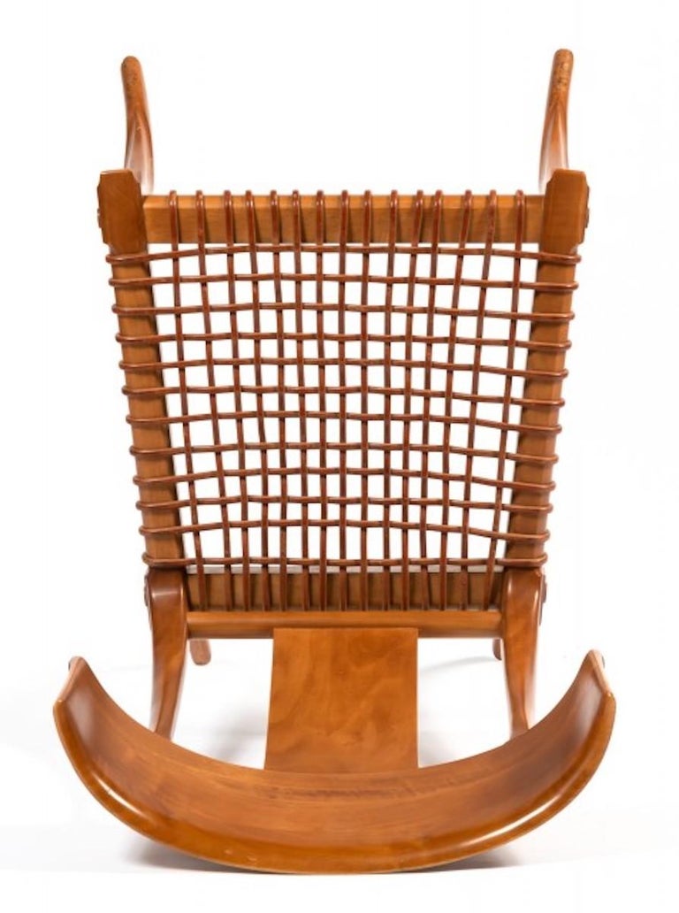 Greek T.H. Robsjohn-Gibbings for Saridis Klismos Chairs in Walnut with Leather Thongs