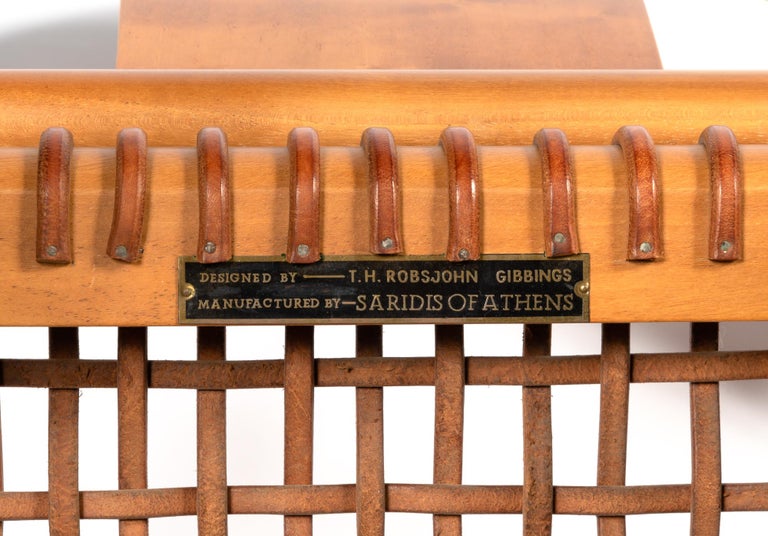 Mid-20th Century T.H. Robsjohn-Gibbings for Saridis Klismos Chairs in Walnut with Leather Thongs