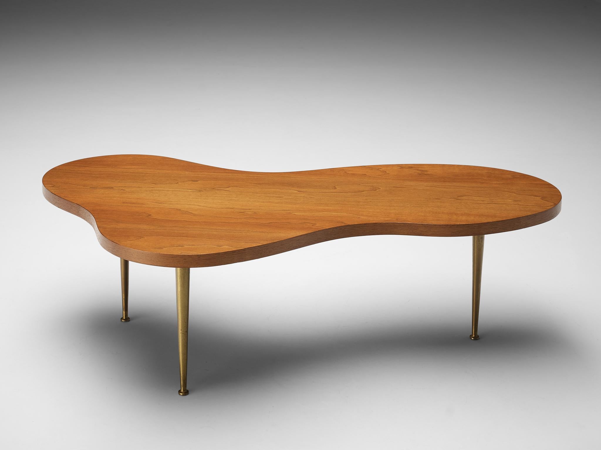 Mid-Century Modern T.H. Robsjohn-Gibbings for Widdicomb Biomorphic Coffee Table 1759 in Cherrywood