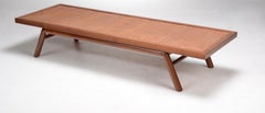 T.H. Robsjohn-Gibbings for Widdicomb Cane Top Mahogany Coffee Table, 1960's