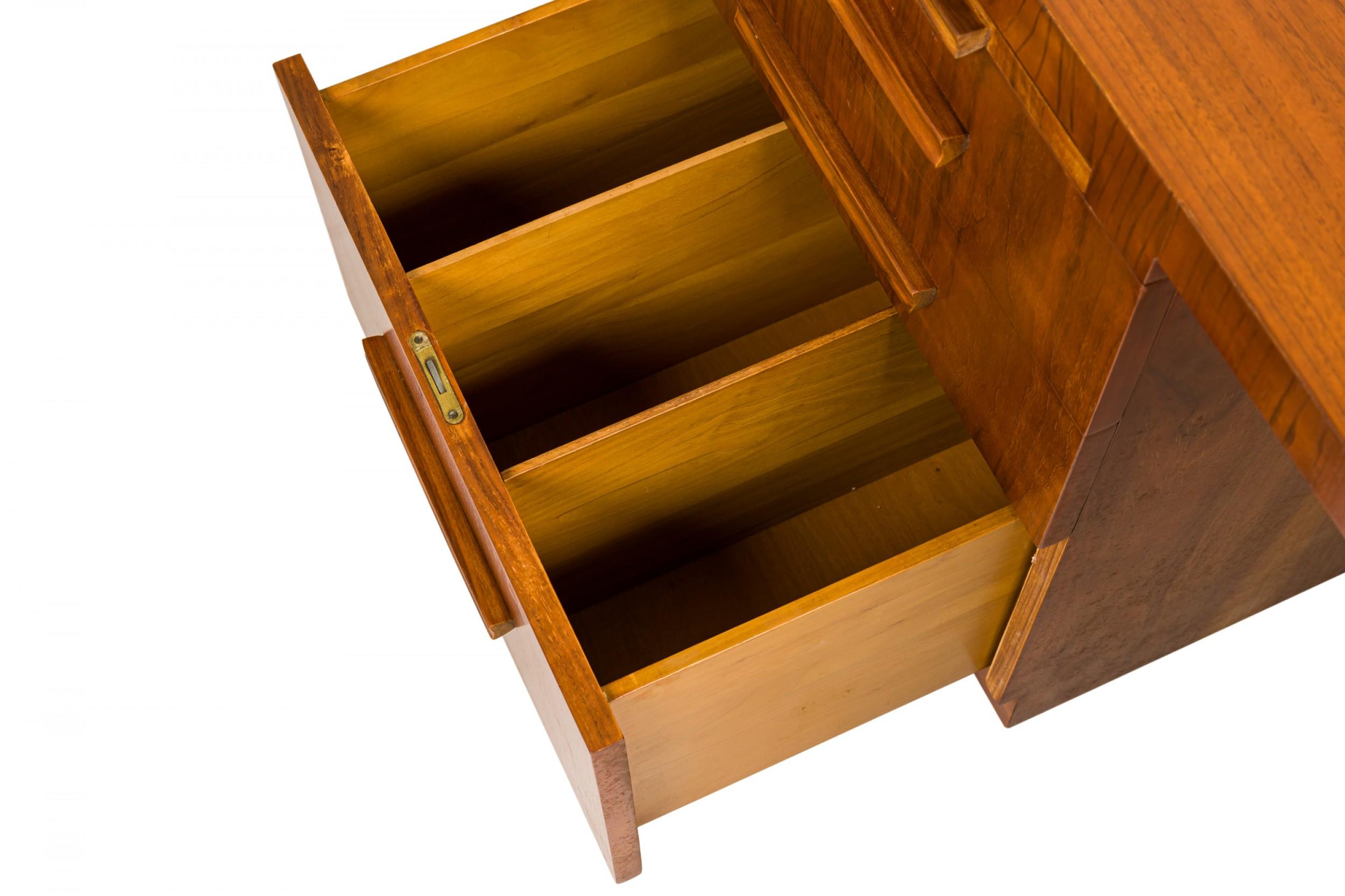 T.H. Robsjohn-Gibbings for Widdicomb Furniture Co. Walnut Semi-Oval Top Desk For Sale 5
