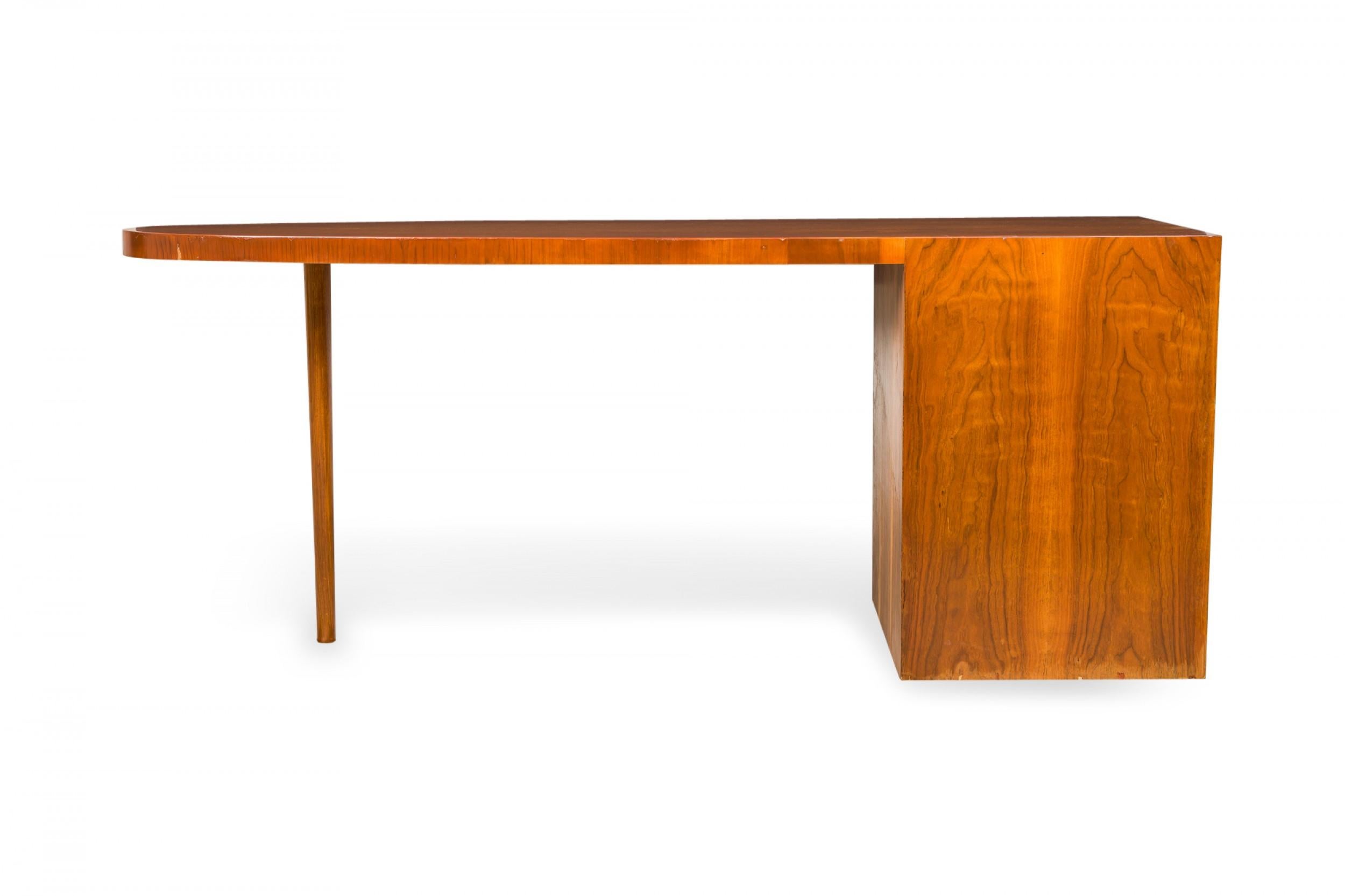 American T.H. Robsjohn-Gibbings for Widdicomb Furniture Co. Walnut Semi-Oval Top Desk For Sale