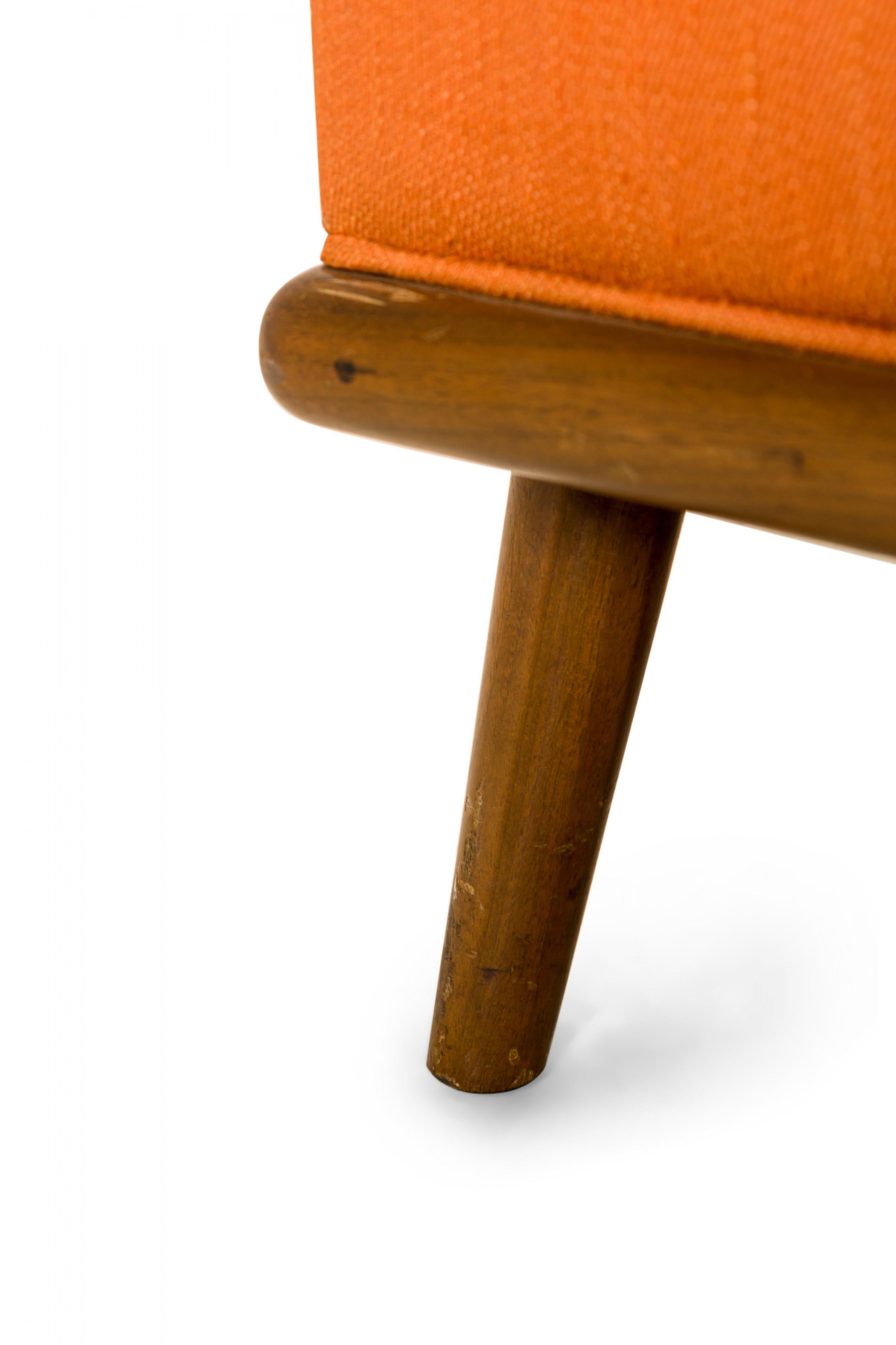 T.H. Robsjohn-Gibbings for Widdicomb High Back Orange Upholstered Lounge Chair For Sale 3