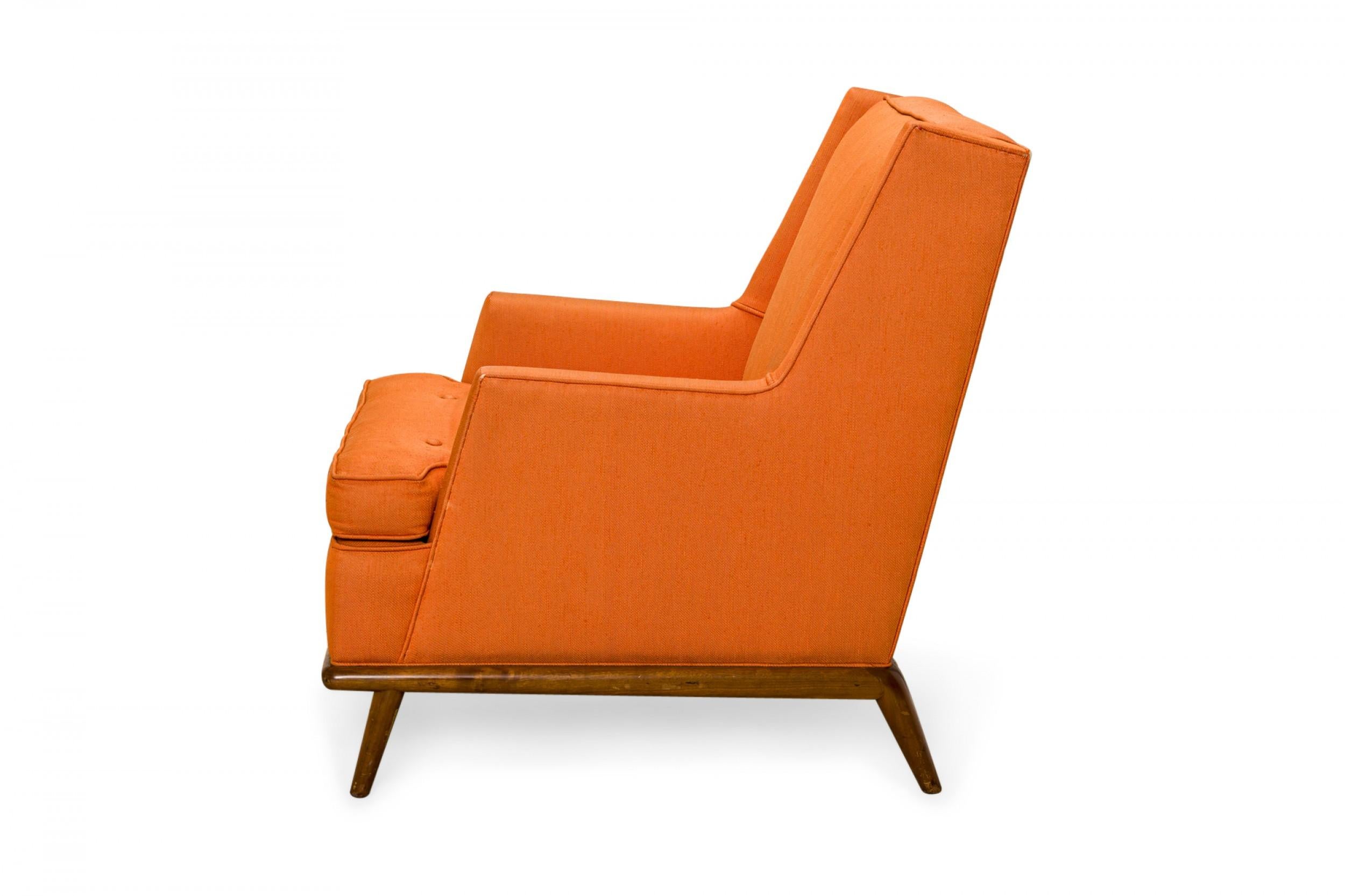 Mid-Century Modern T.H. Robsjohn-Gibbings for Widdicomb High Back Orange Upholstered Lounge Chair For Sale