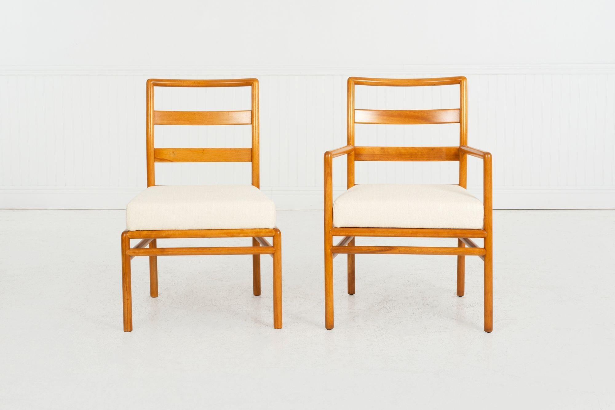 T.H. Robsjohn-Gibbings para Widdicomb Sillas de comedor con respaldo de escalera, juego de diez, 1955 en venta 5
