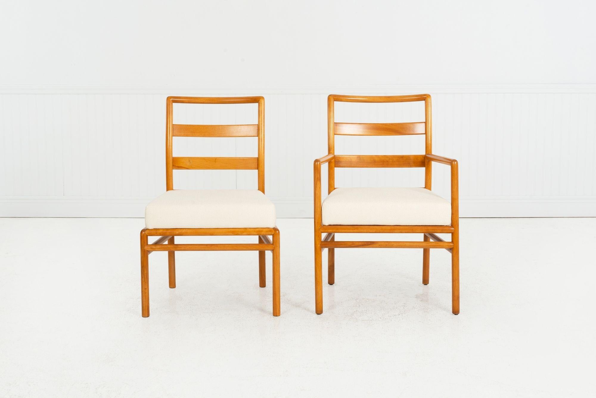 T.H. Robsjohn-Gibbings para Widdicomb Sillas de comedor con respaldo de escalera, juego de diez, 1955 Moderno de mediados de siglo en venta