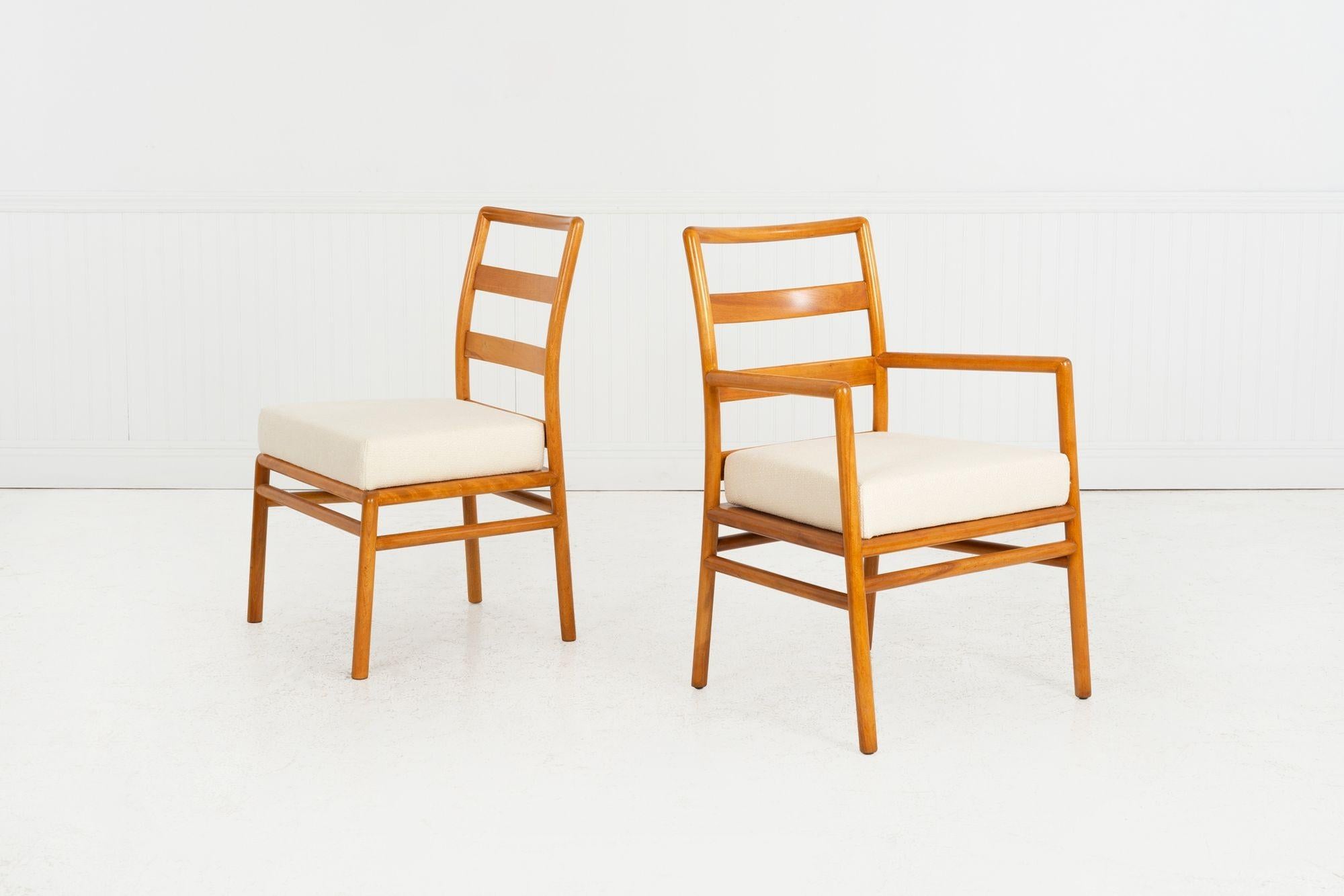 T.H. Robsjohn-Gibbings para Widdicomb Sillas de comedor con respaldo de escalera, juego de diez, 1955 Estadounidense en venta