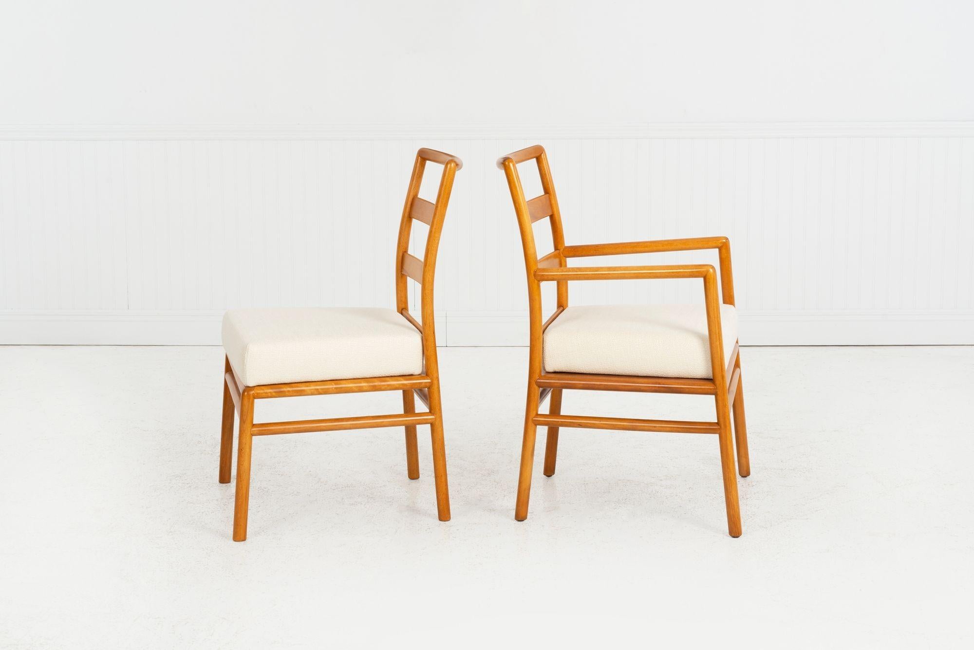 T.H. Robsjohn-Gibbings para Widdicomb Sillas de comedor con respaldo de escalera, juego de diez, 1955 Appliqué en venta
