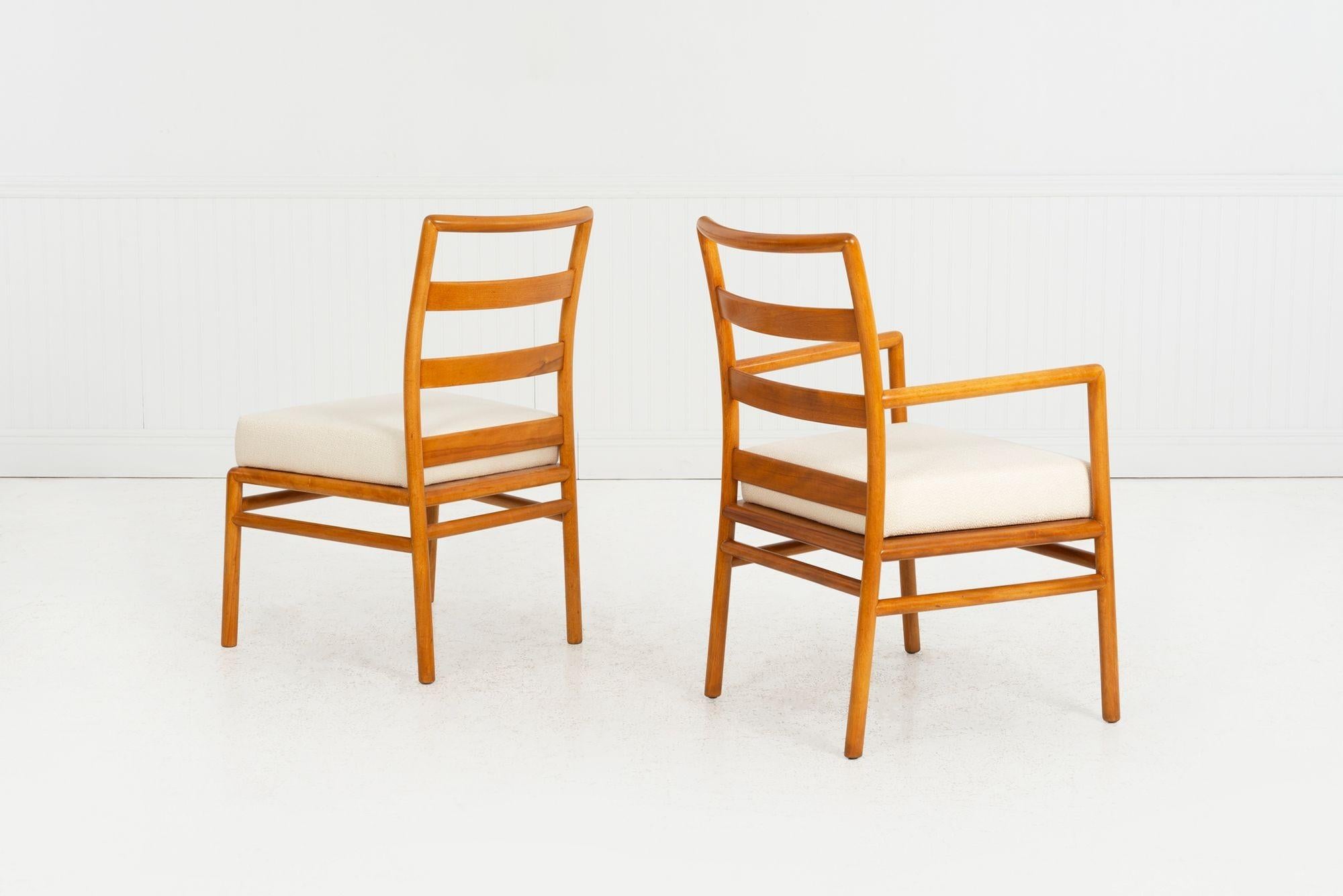 T.H. Robsjohn-Gibbings para Widdicomb Sillas de comedor con respaldo de escalera, juego de diez, 1955 en Bueno estado para la venta en Chicago, IL
