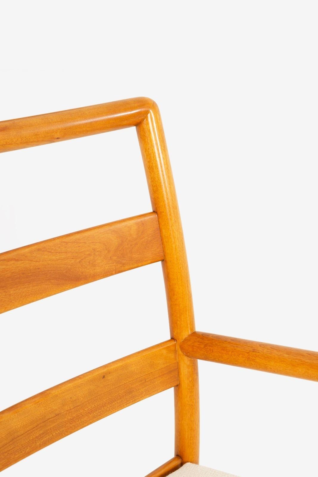 T.H. Robsjohn-Gibbings para Widdicomb Sillas de comedor con respaldo de escalera, juego de diez, 1955 en venta 1