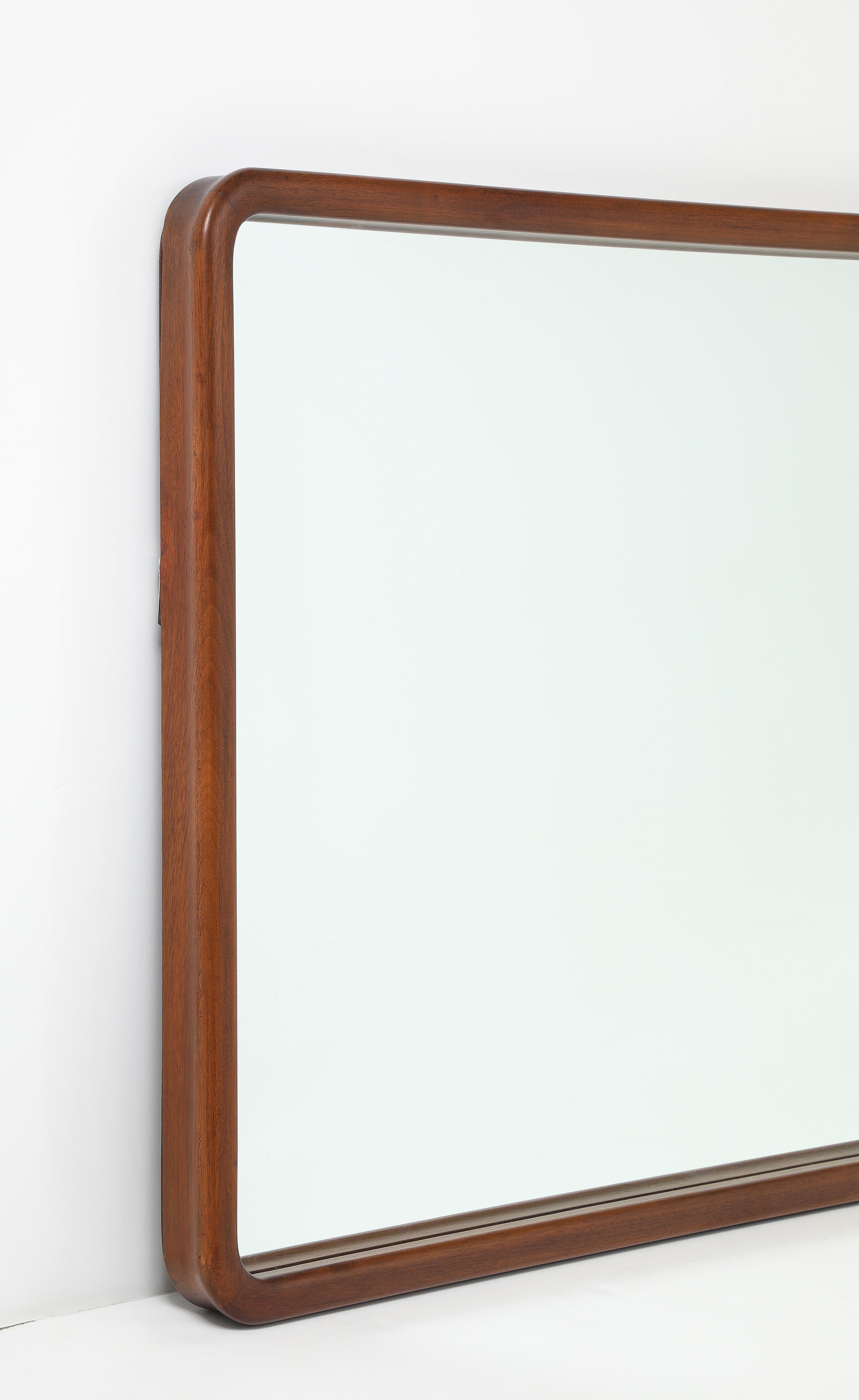 T.H. Robsjohn Gibbings pour Widdicomb, grand miroir mural moderniste Bon état - En vente à New York, NY