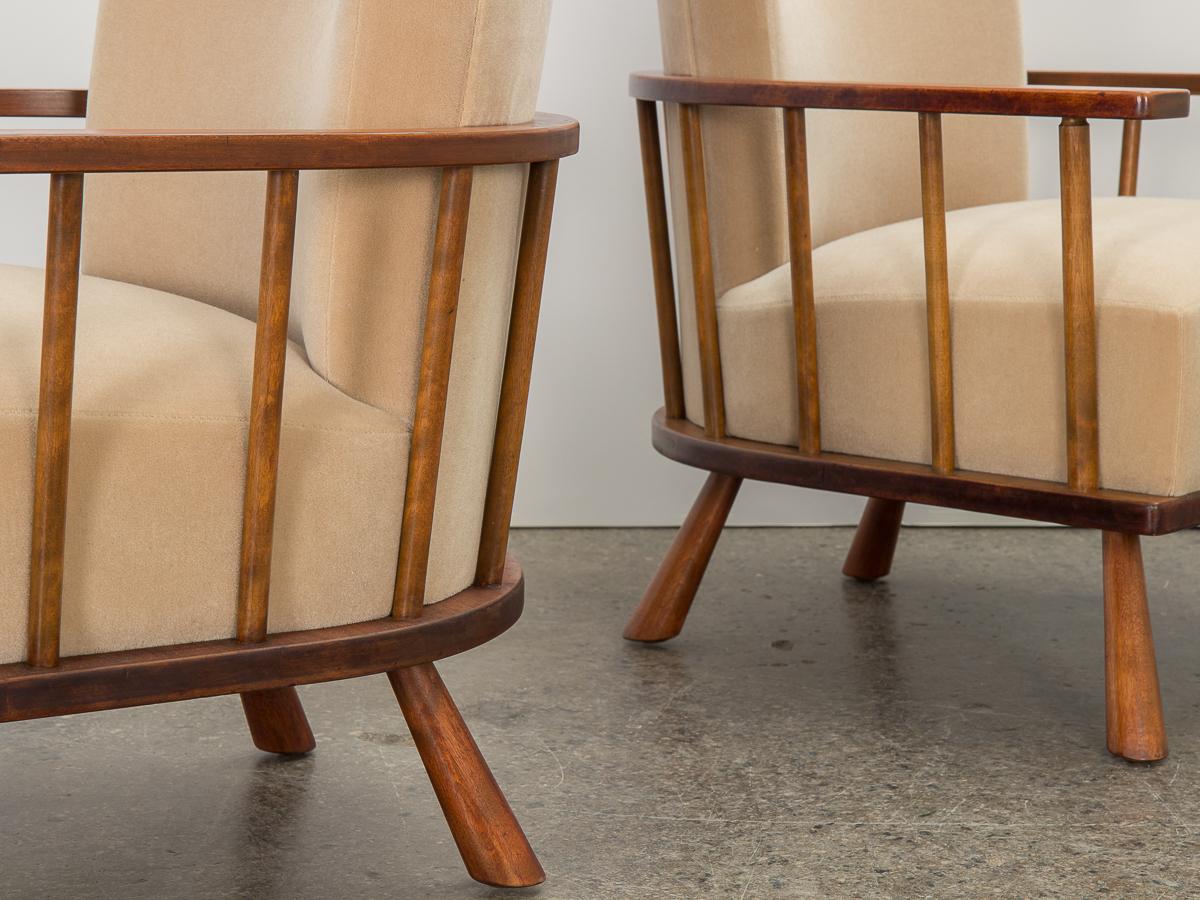 Walnut T.H. Robsjohn-Gibbings for Widdicomb Lounge Chairs
