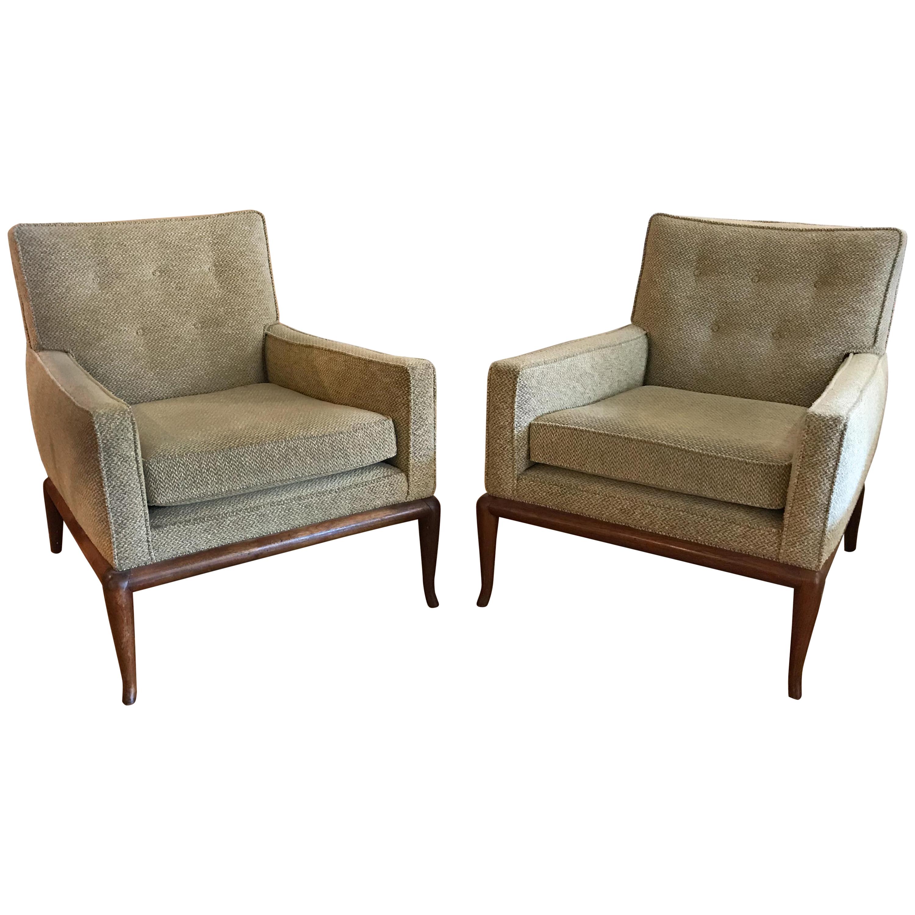 T.H. Robsjohn-Gibbings for Widdicomb Lounge Chairs, Pair For Sale