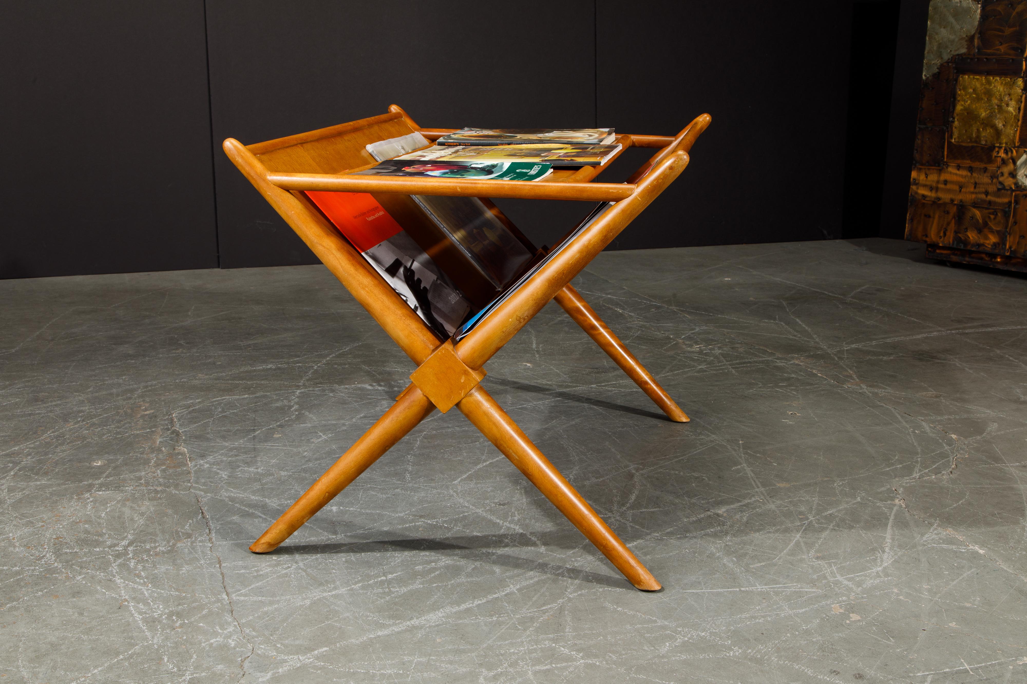 T.H. Robsjohn-Gibbings for Widdicomb Magazine Side Table, circa 1950, Signed 2