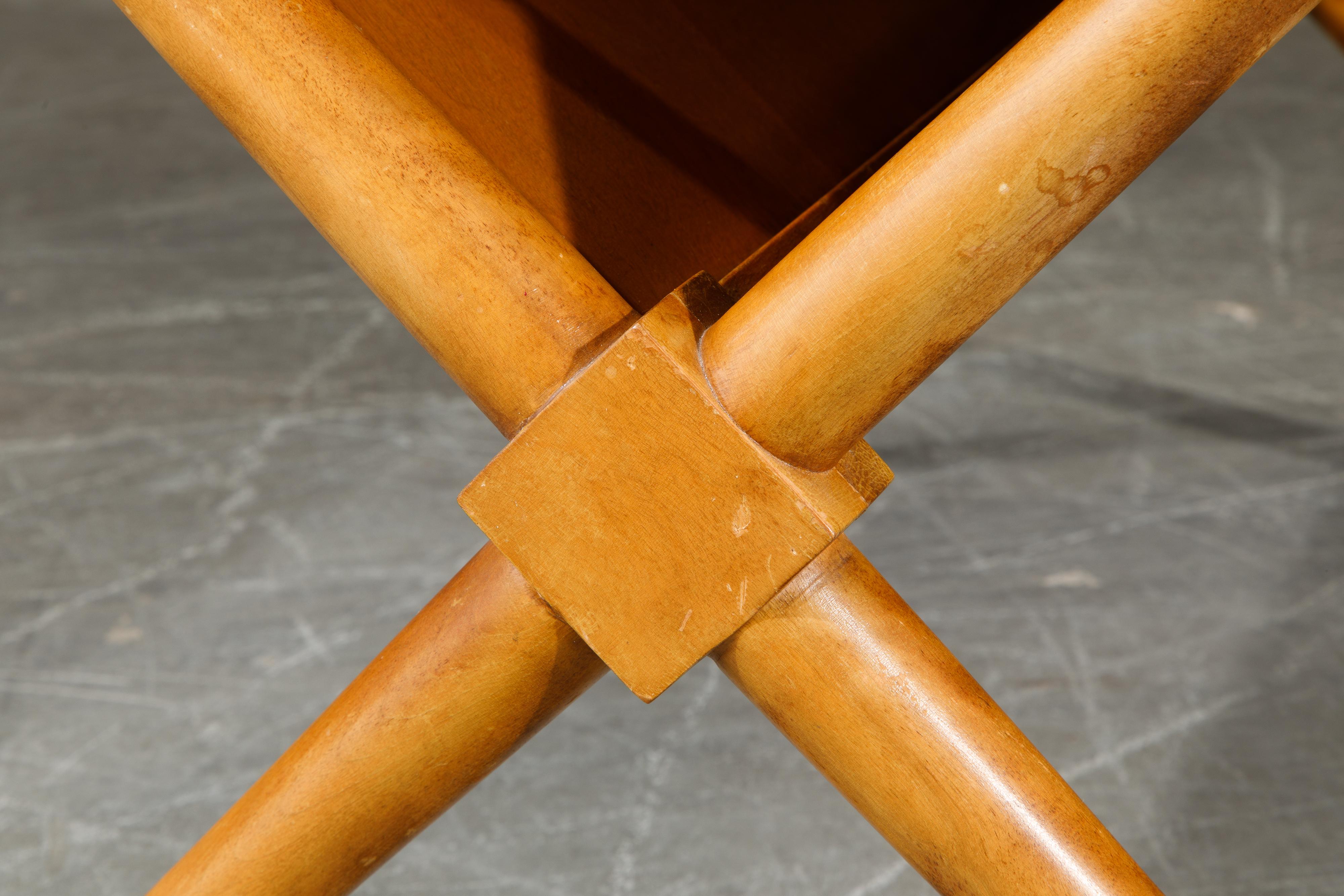 T.H. Robsjohn-Gibbings for Widdicomb Magazine Side Table, circa 1950, Signed 5