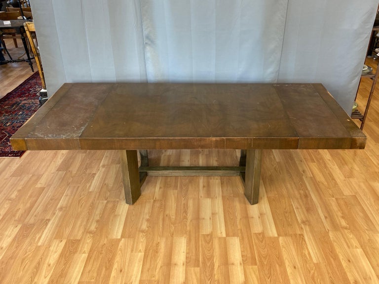 T.H. Robsjohn-Gibbings for Widdicomb Mahogany Extendable Dining Table, 1940s In Fair Condition For Sale In San Francisco, CA