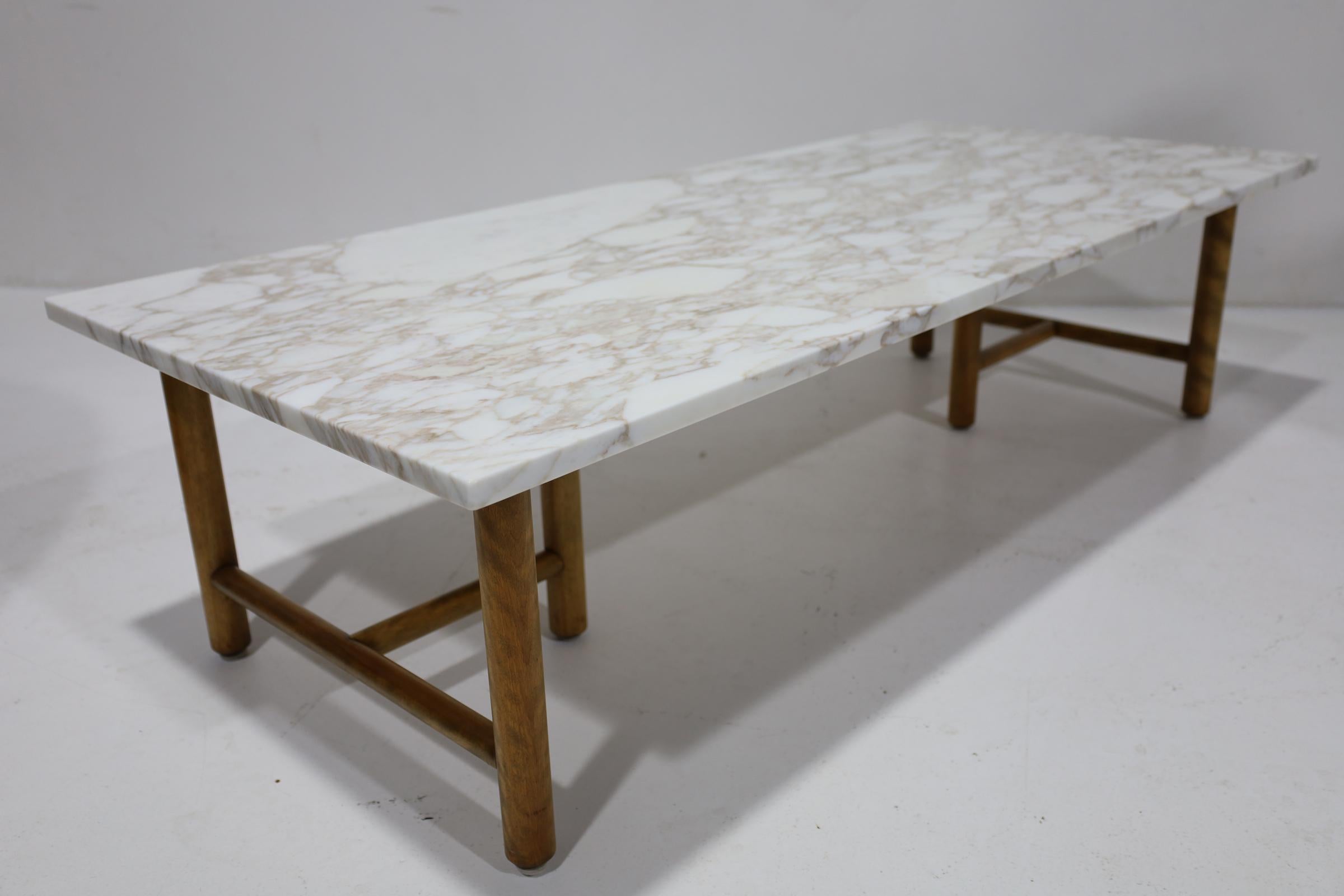 Mid-Century Modern T.H. Robsjohn Gibbings for Widdicomb Mid Century Marble Cocktail Table For Sale