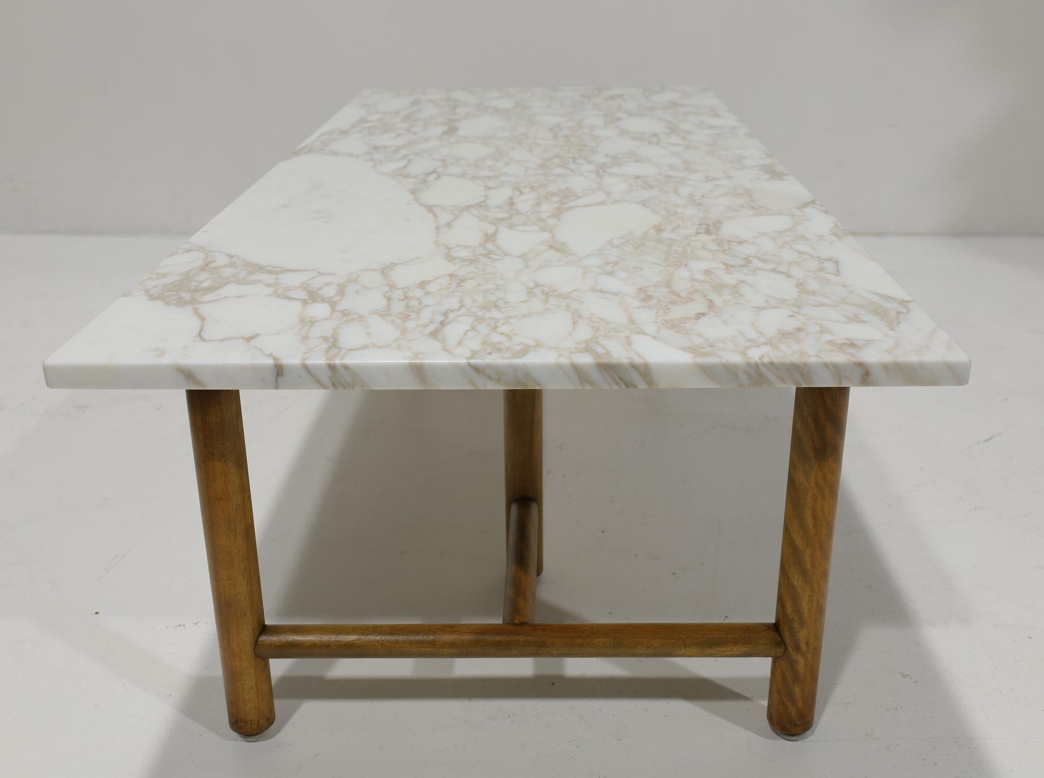 American T.H. Robsjohn Gibbings for Widdicomb Mid Century Marble Cocktail Table For Sale