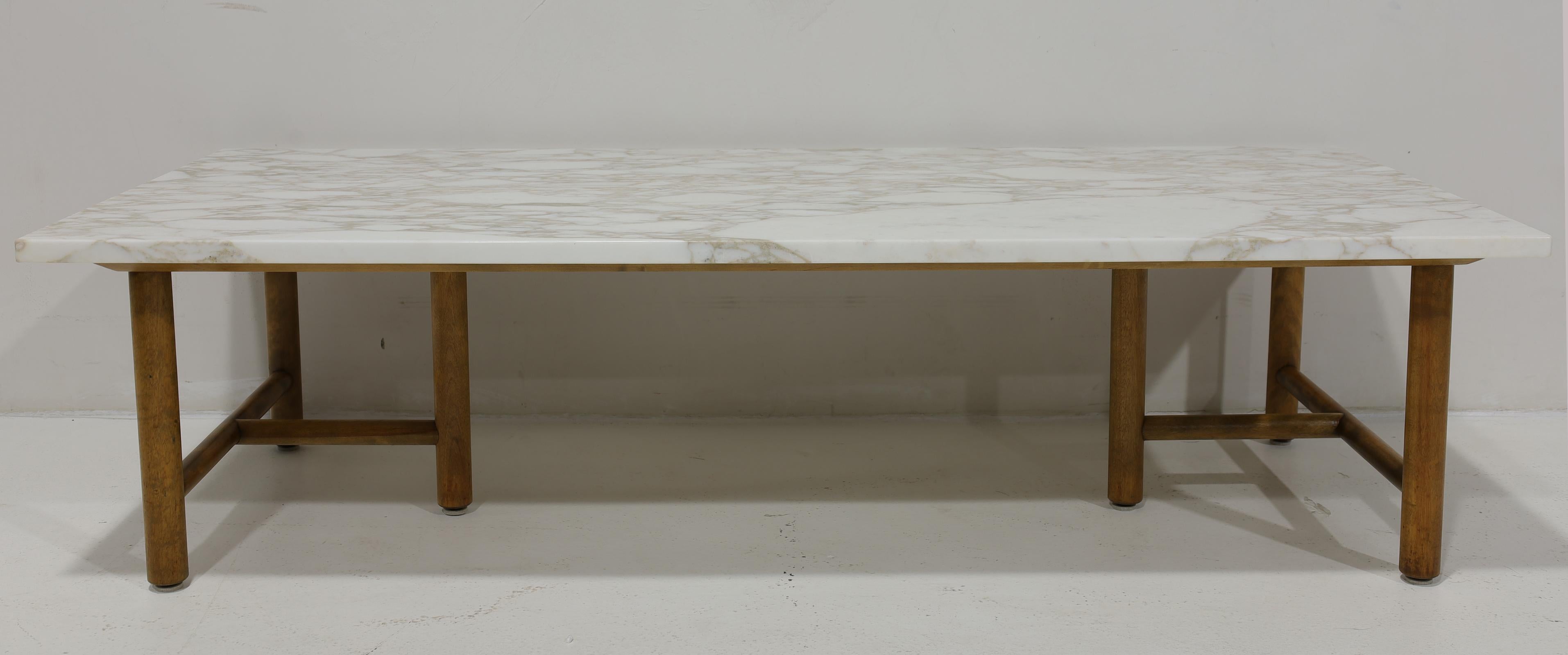 T.H. Robsjohn Gibbings for Widdicomb Mid Century Marble Cocktail Table In Good Condition For Sale In Dallas, TX