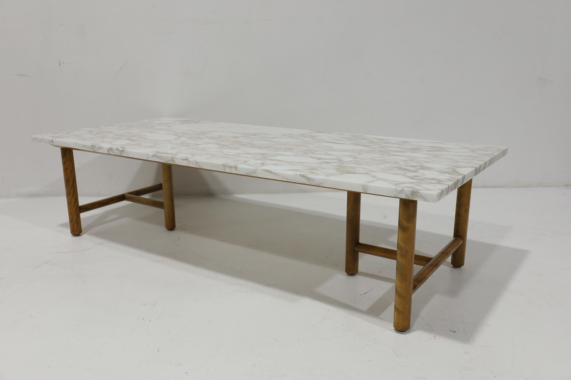 T.H. Robsjohn Gibbings for Widdicomb Mid Century Marble Cocktail Table For Sale 1