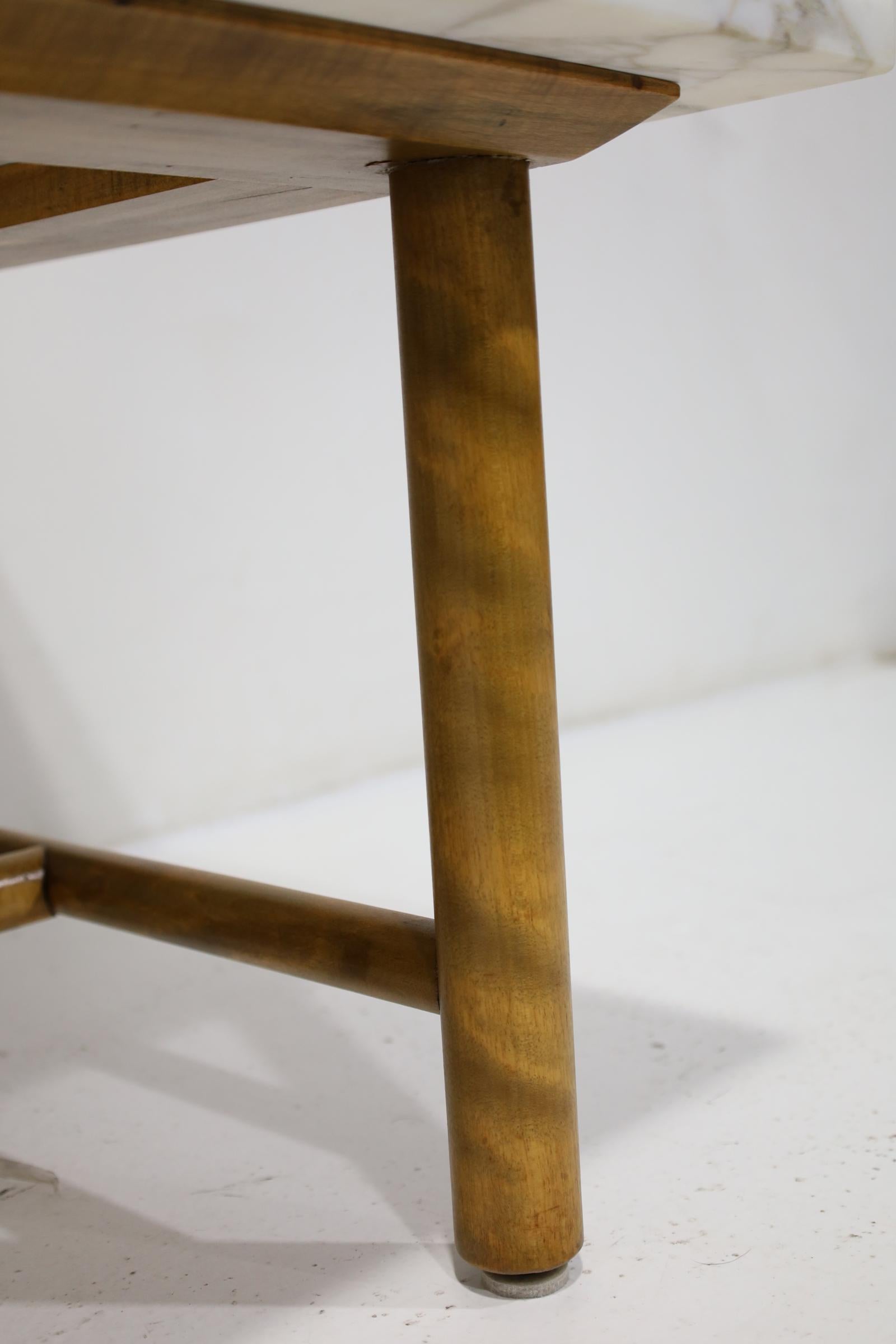 T.H. Robsjohn Gibbings for Widdicomb Mid Century Marble Cocktail Table For Sale 3