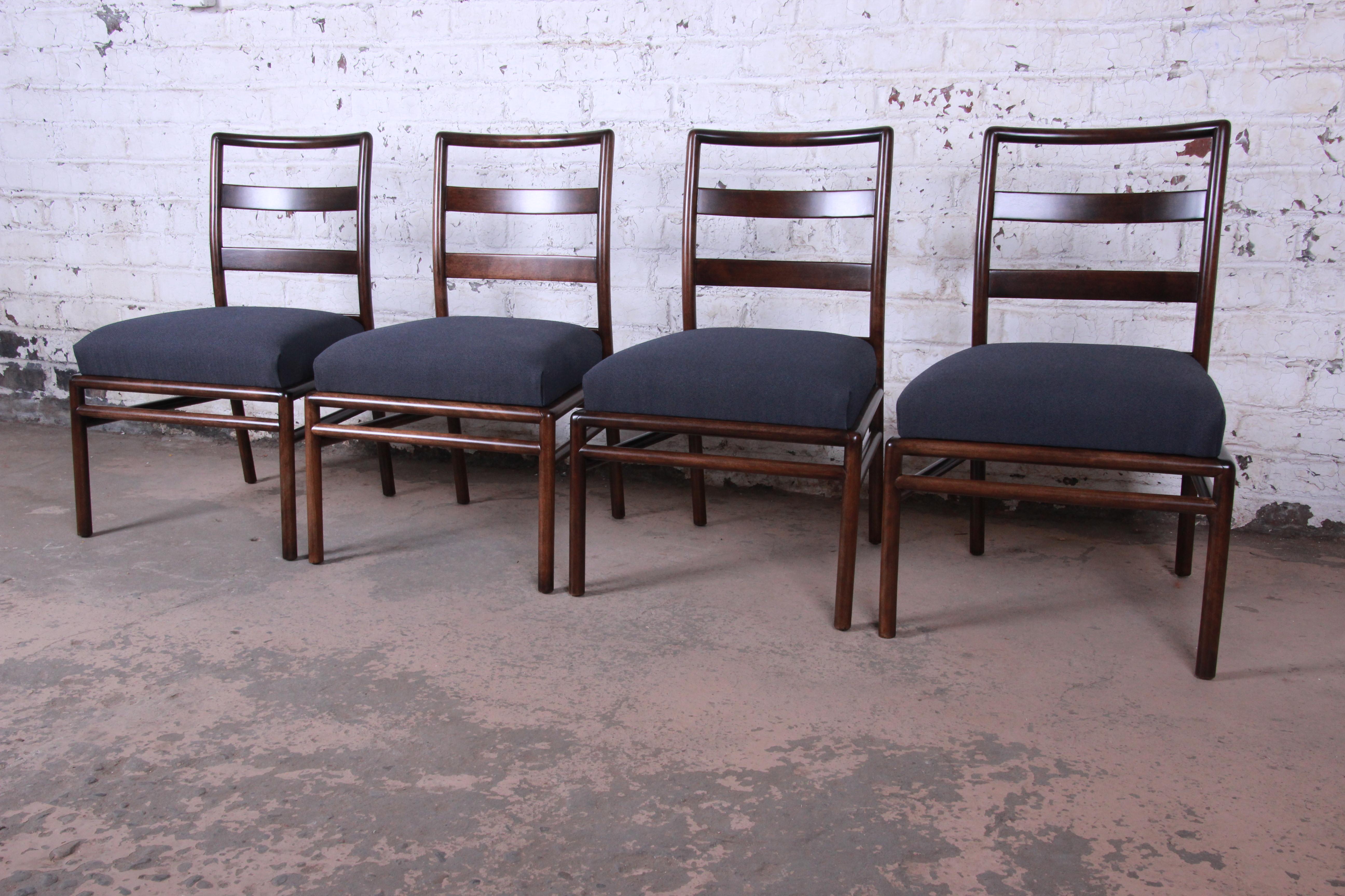 Upholstery T.H. Robsjohn-Gibbings for Widdicomb Mid-Century Modern Dining Chairs, Set of 6