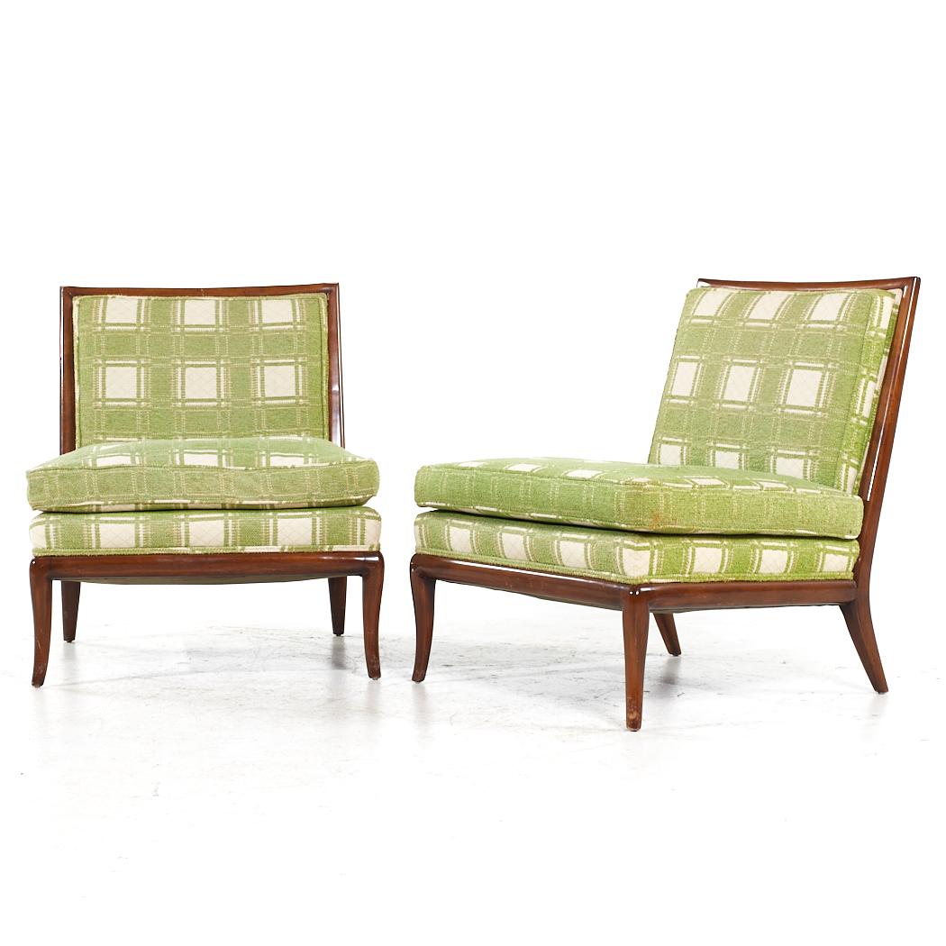 Mid-Century Modern T.H. Robsjohn Gibbings for Widdicomb Mid Century Slipper Lounge Chairs - Pair For Sale
