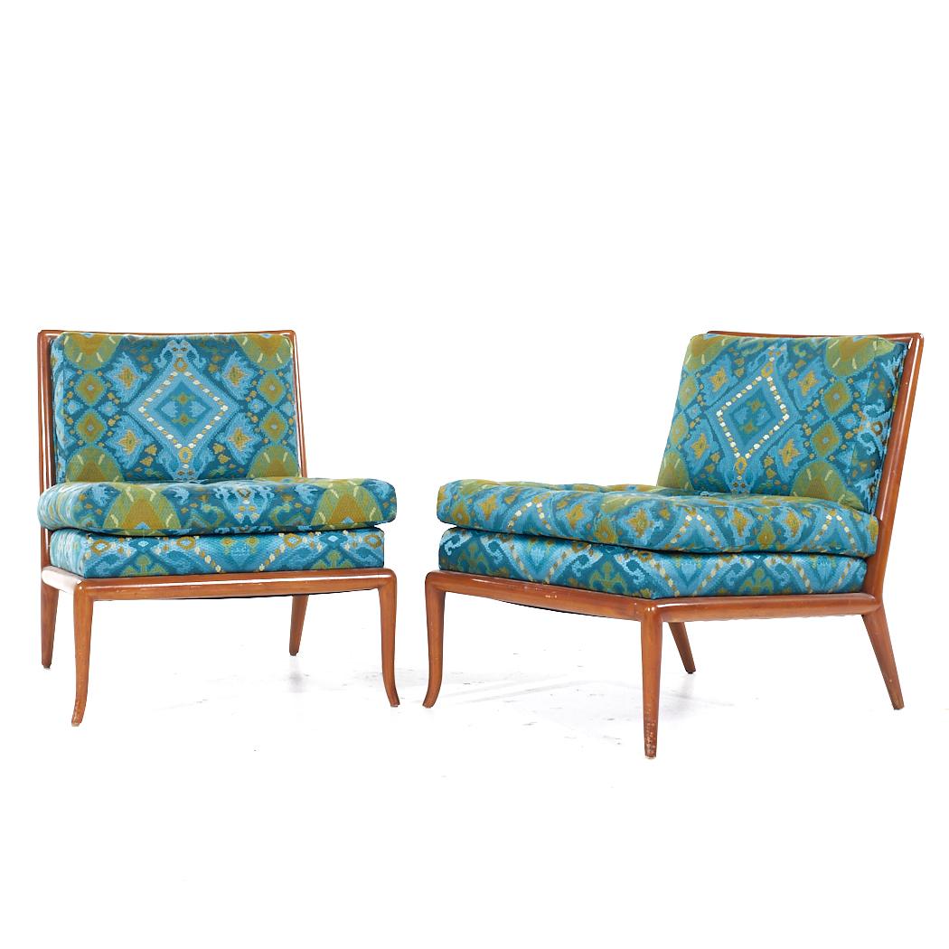 T.H. Robsjohn Gibbings para Widdicomb Sillas Slipper Lounge de mediados de siglo - Pareja Moderno de mediados de siglo en venta