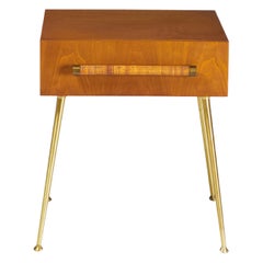 T.H. Robsjohn-Gibbings for Widdicomb Mid-Century Walnut Single Drawer Nightstand