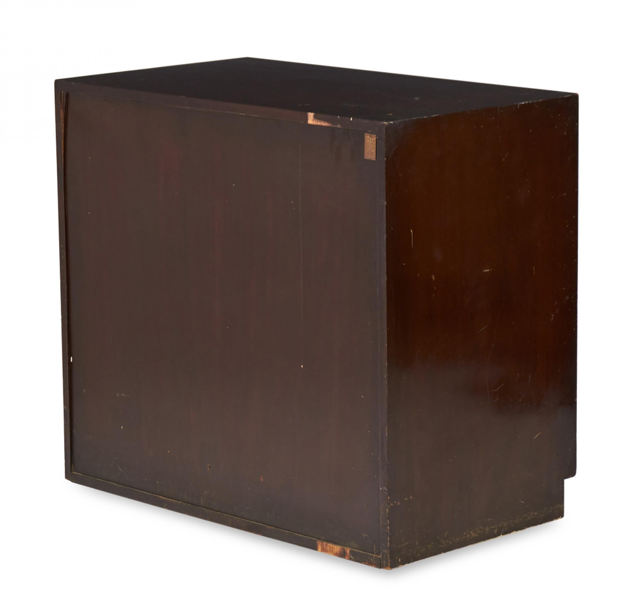 Metal T.H. Robsjohn-Gibbings for Widdicomb Modern Two Door Mahogany Cabinet For Sale