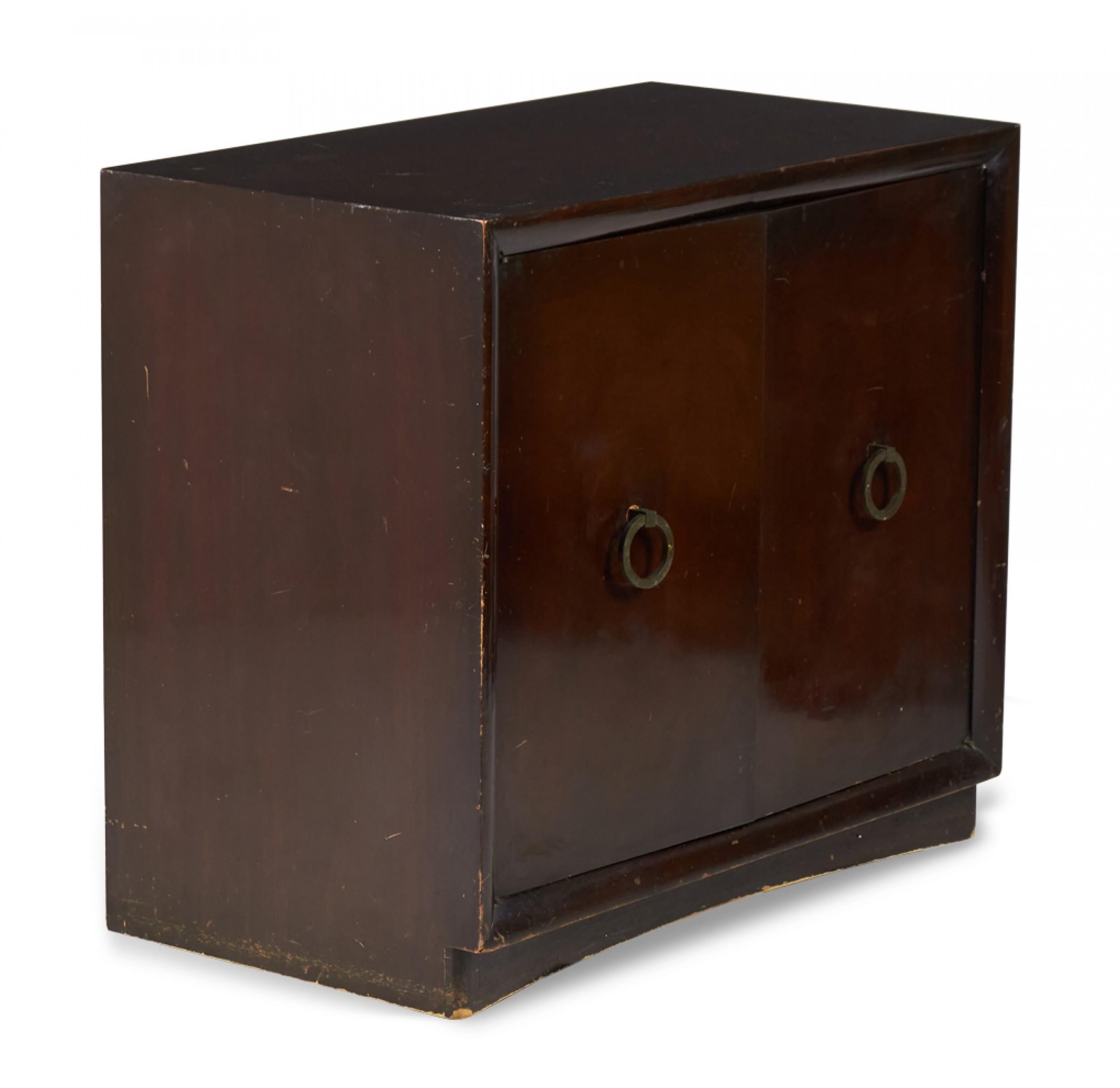 T.H. Robsjohn-Gibbings for Widdicomb Modern Two Door Mahogany Cabinet For Sale 2
