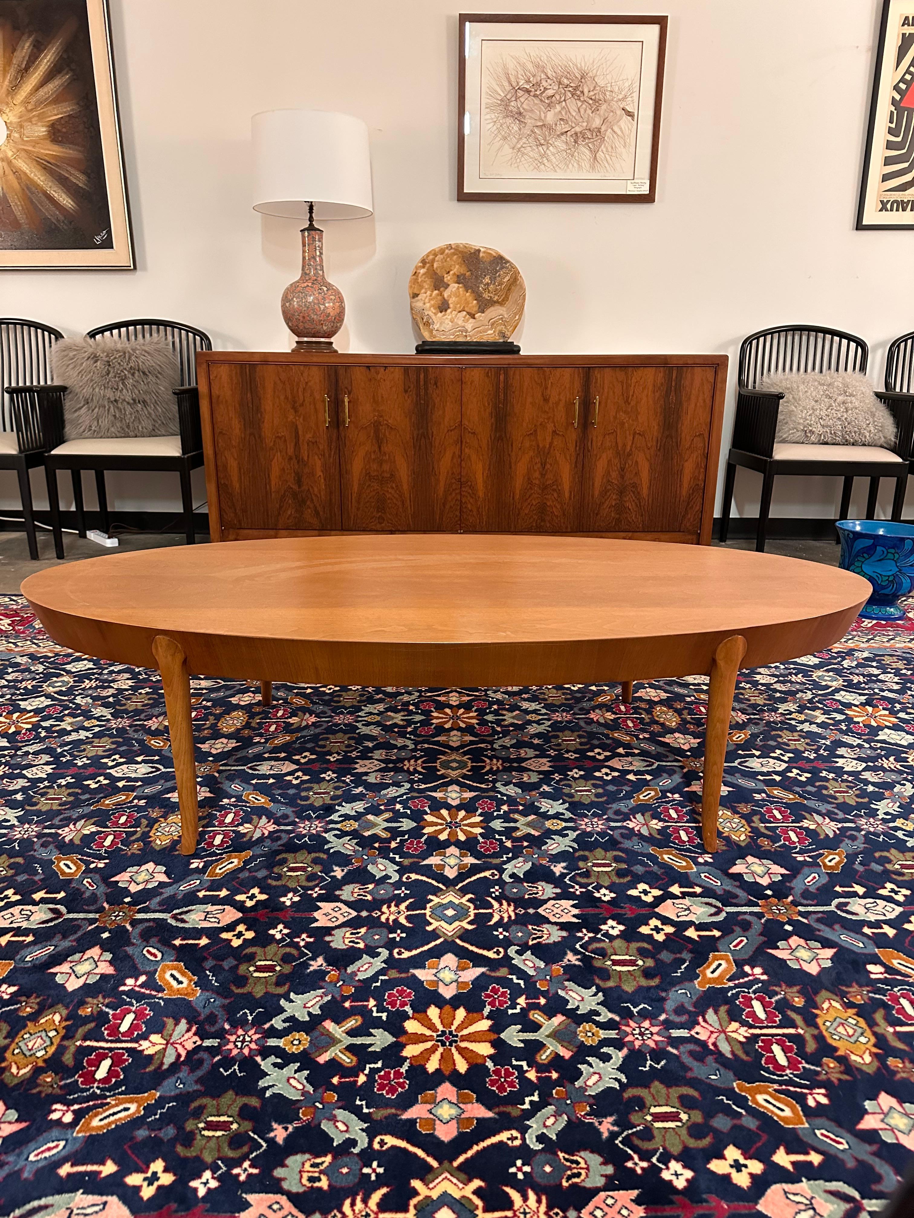 T.H. Table basse ovale Robsjohn-Gibbings pour Widdicomb en vente 7