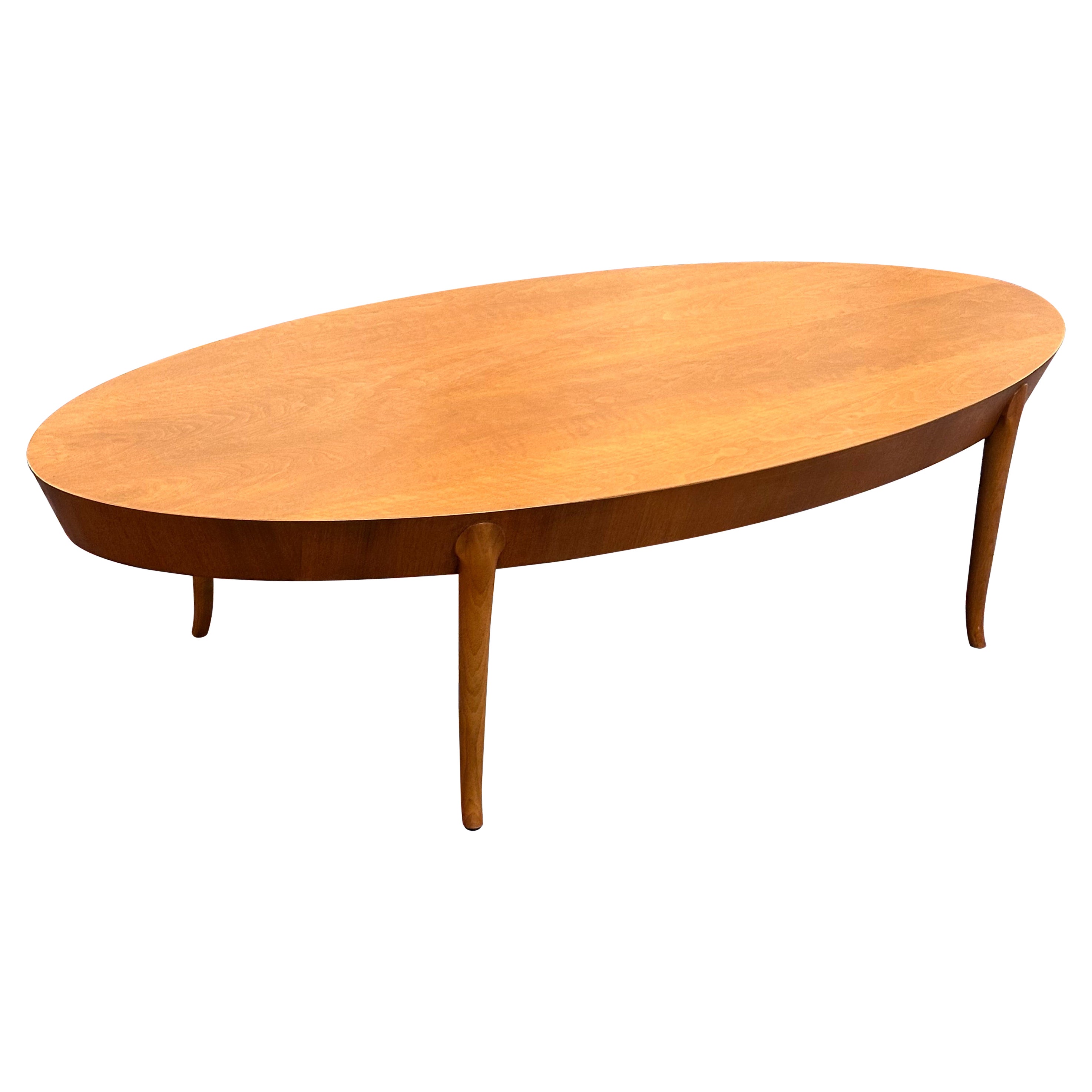 T.H. Robsjohn-Gibbings for Widdicomb Oval Walnut Cocktail / Coffee Table