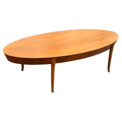 T.H. Robsjohn-Gibbings for Widdicomb Oval Walnut Cocktail / Coffee Table