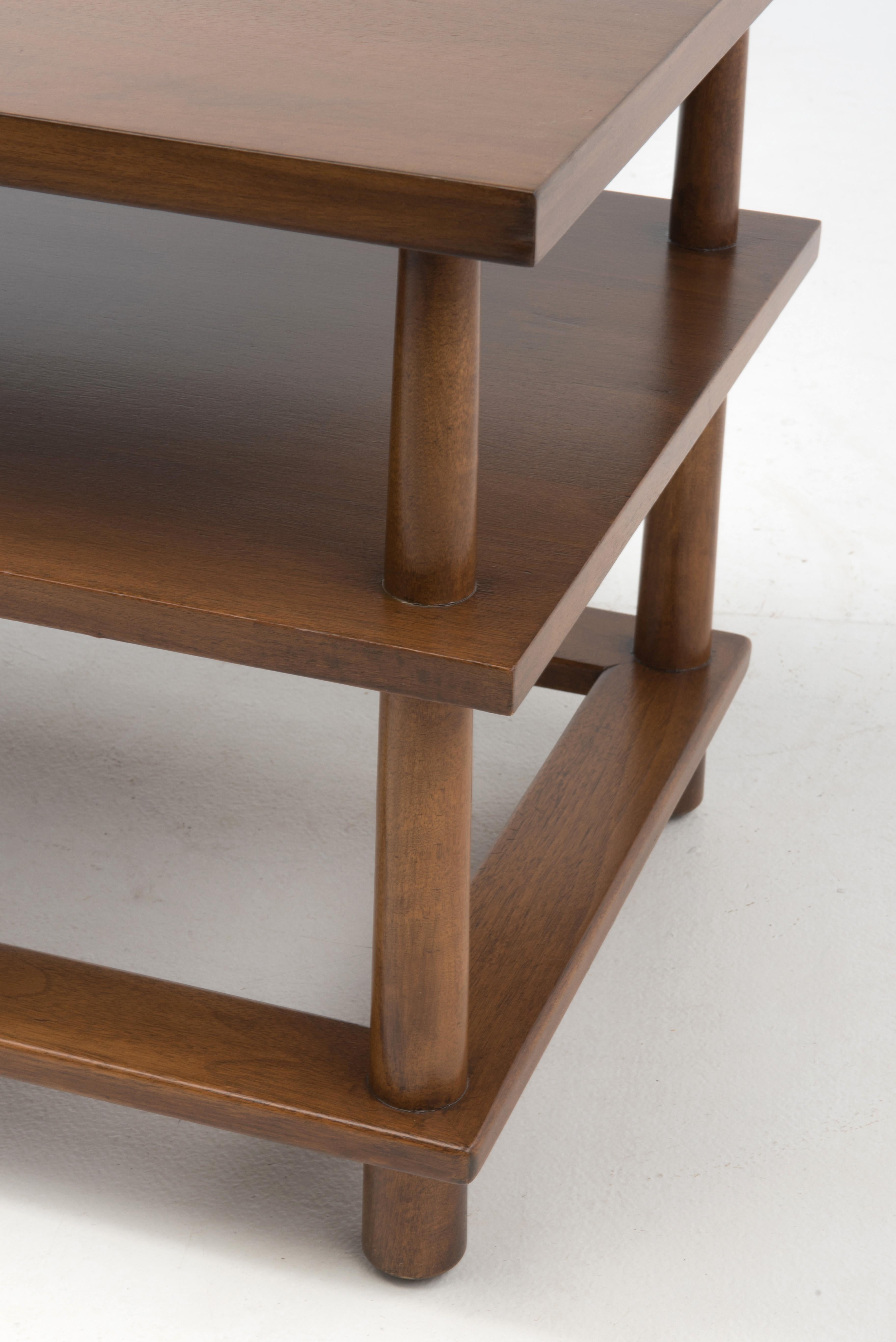 T.H. Robsjohn-Gibbings for Widdicomb Reverse Tapered Three Tier Side Table 3