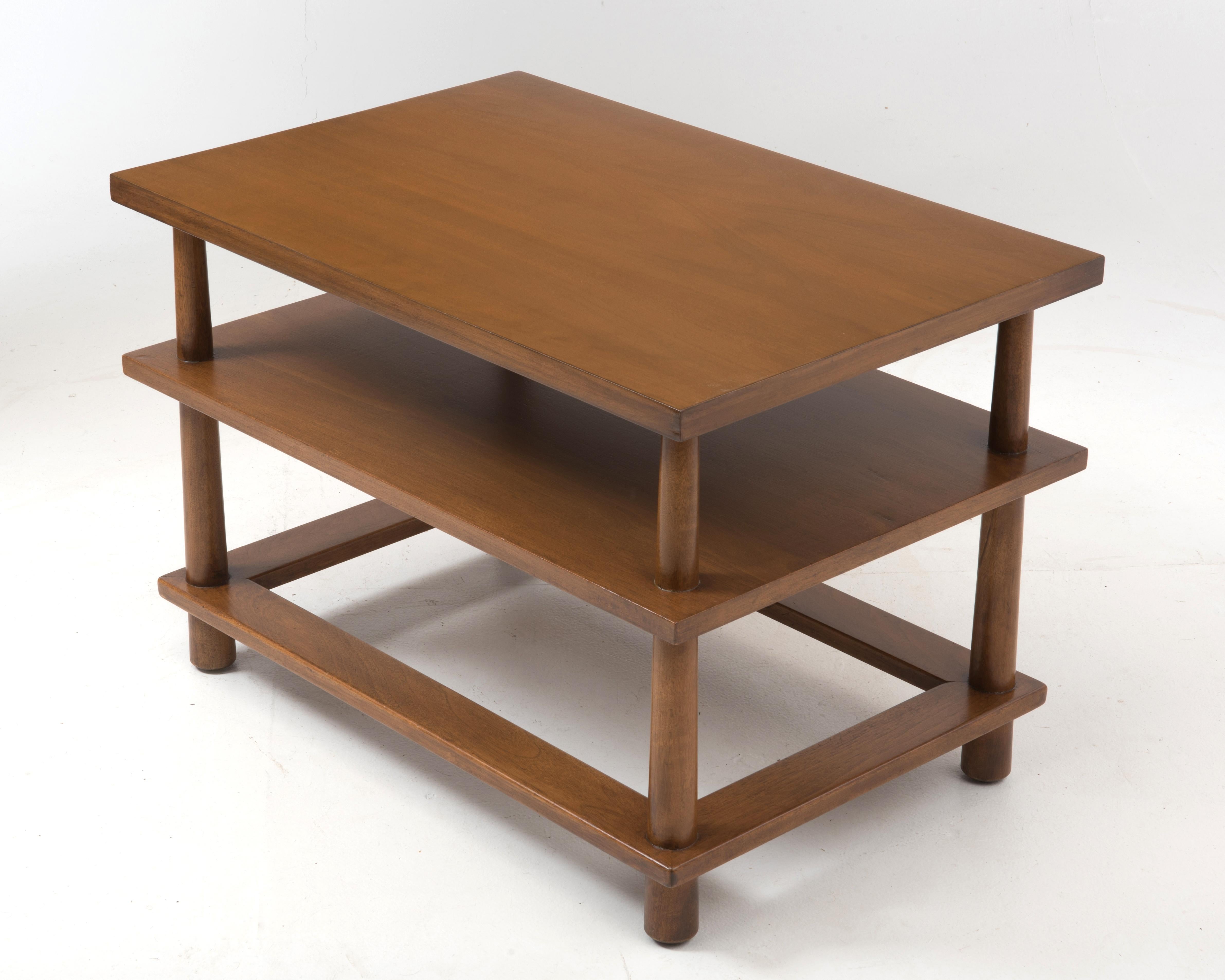 Mid-Century Modern T.H. Robsjohn-Gibbings for Widdicomb Reverse Tapered Three Tier Side Table For Sale
