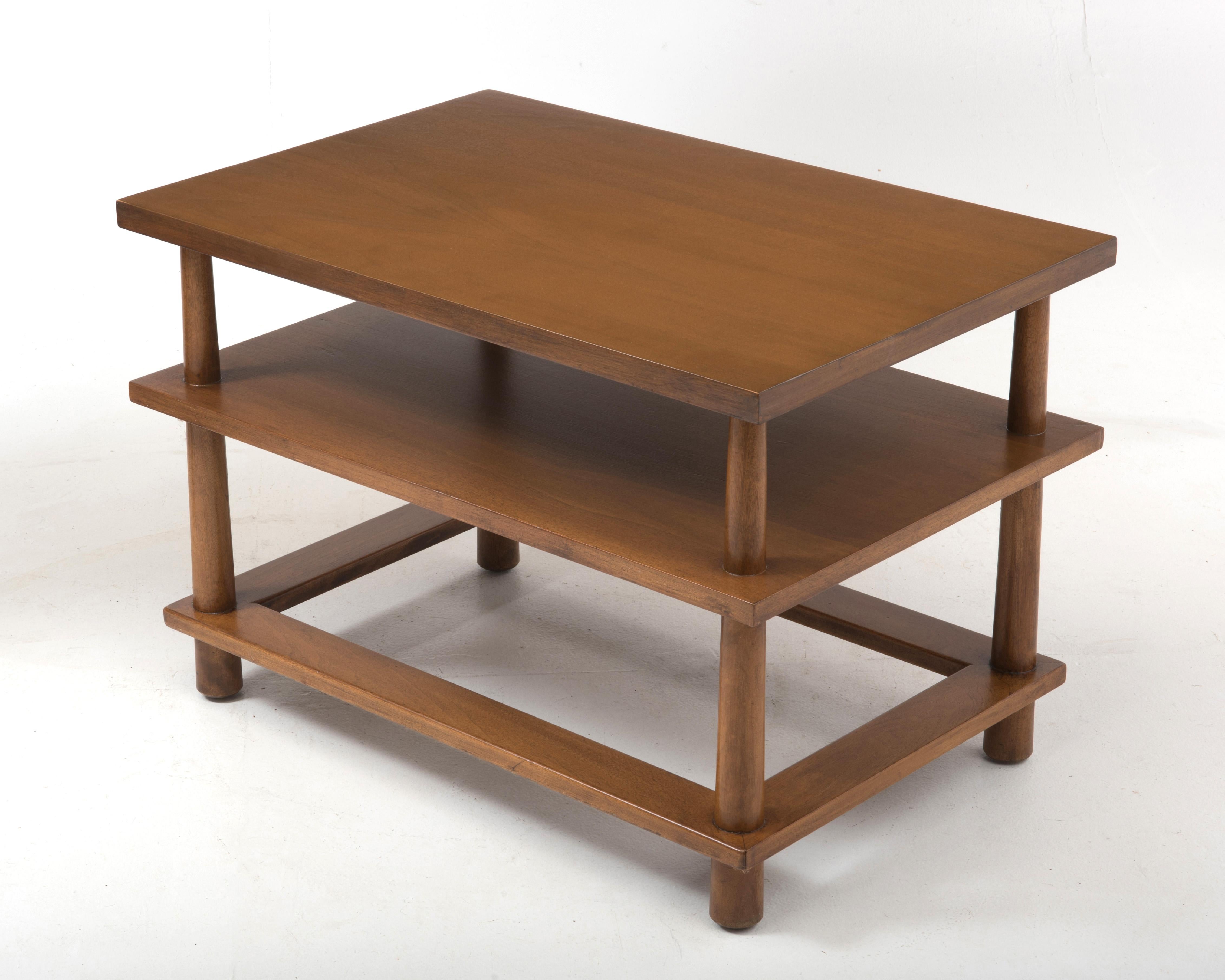 Mid-20th Century T.H. Robsjohn-Gibbings for Widdicomb Reverse Tapered Three Tier Side Table For Sale