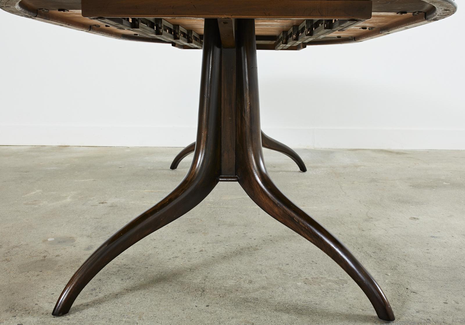 T.H. Robsjohn-Gibbings for Widdicomb Round Extending Dining Table For Sale 6