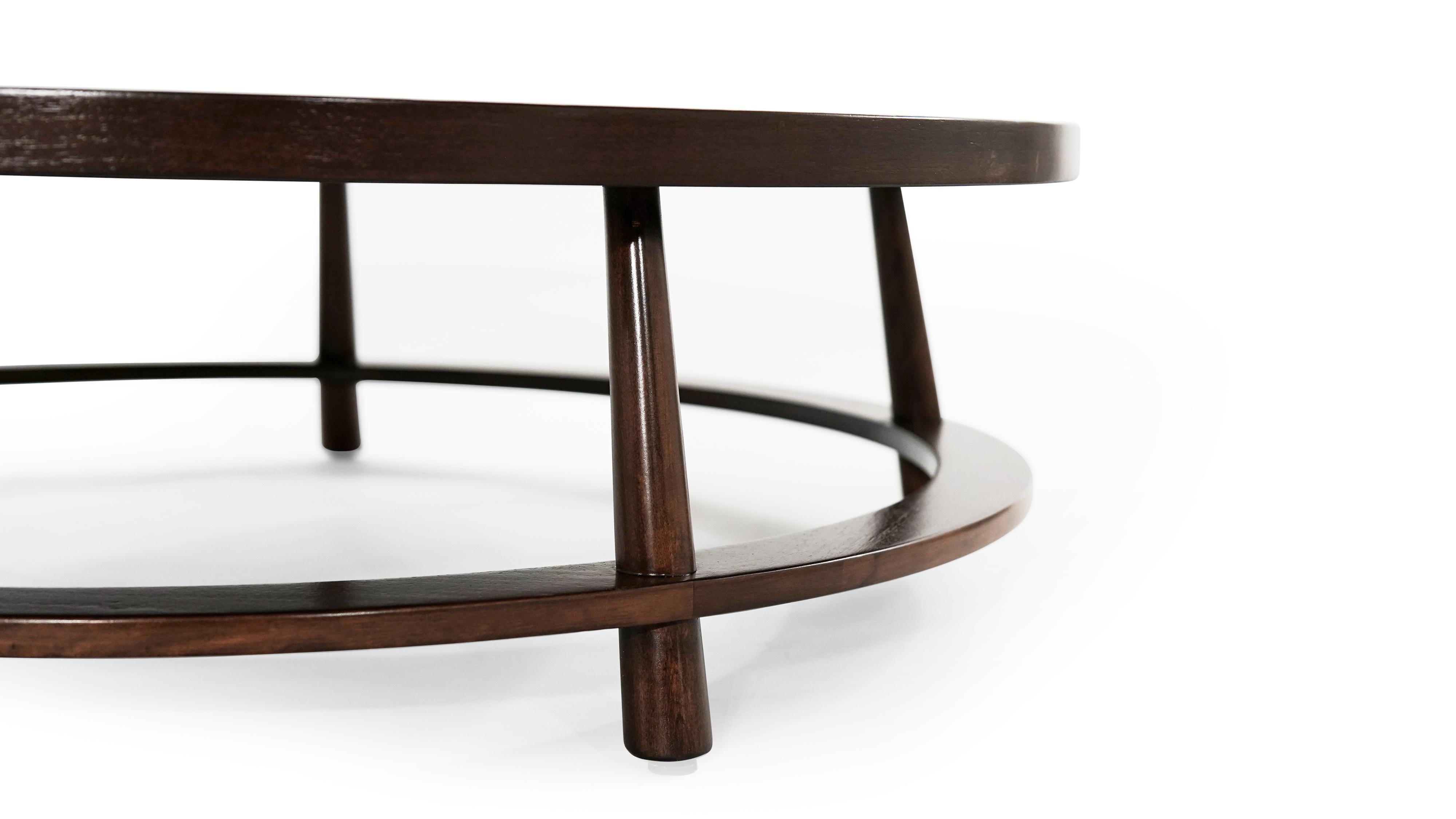 T.H. Robsjohn-Gibbings for Widdicomb Round Walnut Cocktail Table, 1951 2