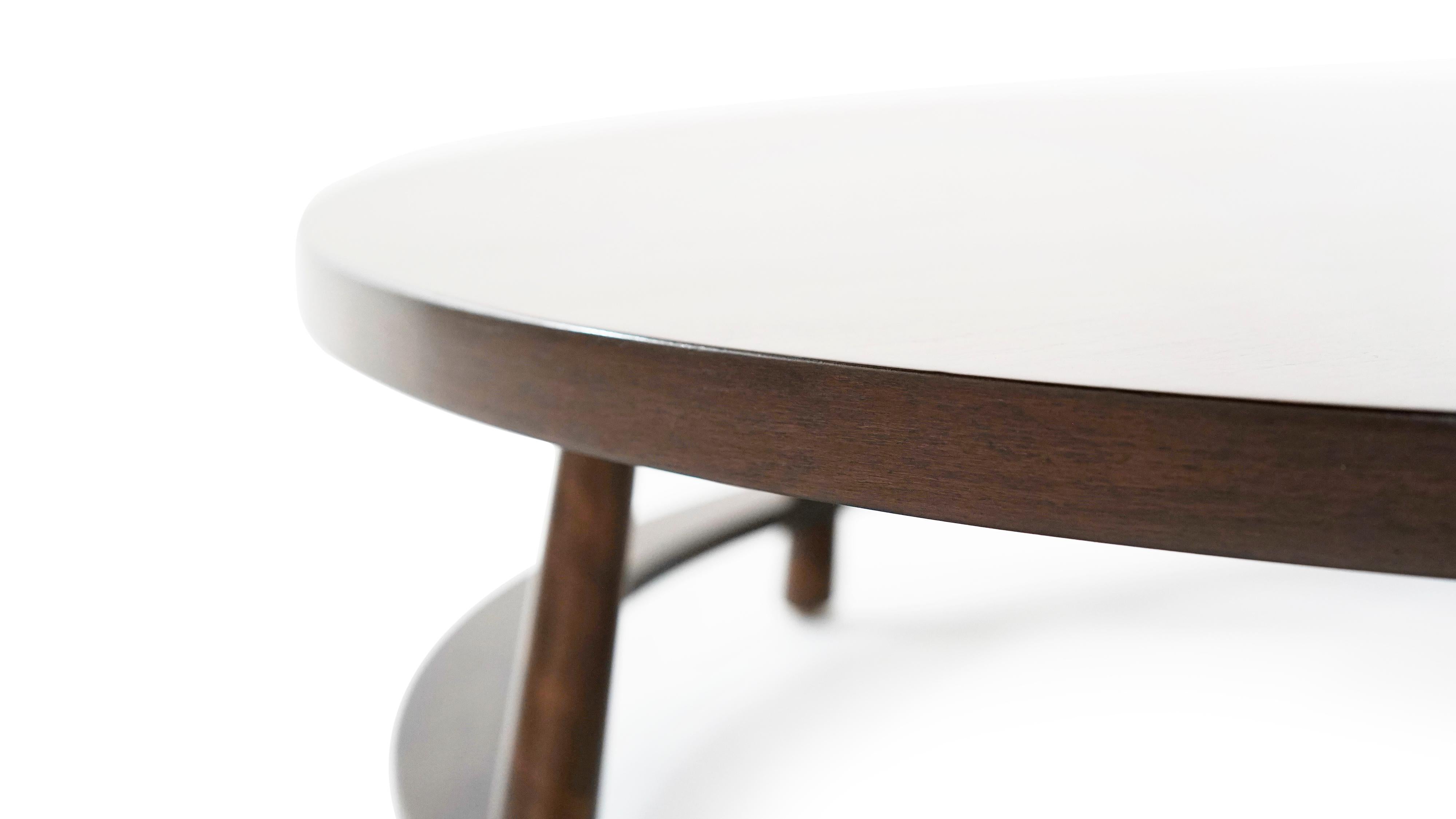 T.H. Robsjohn-Gibbings for Widdicomb Round Walnut Cocktail Table, 1951 3