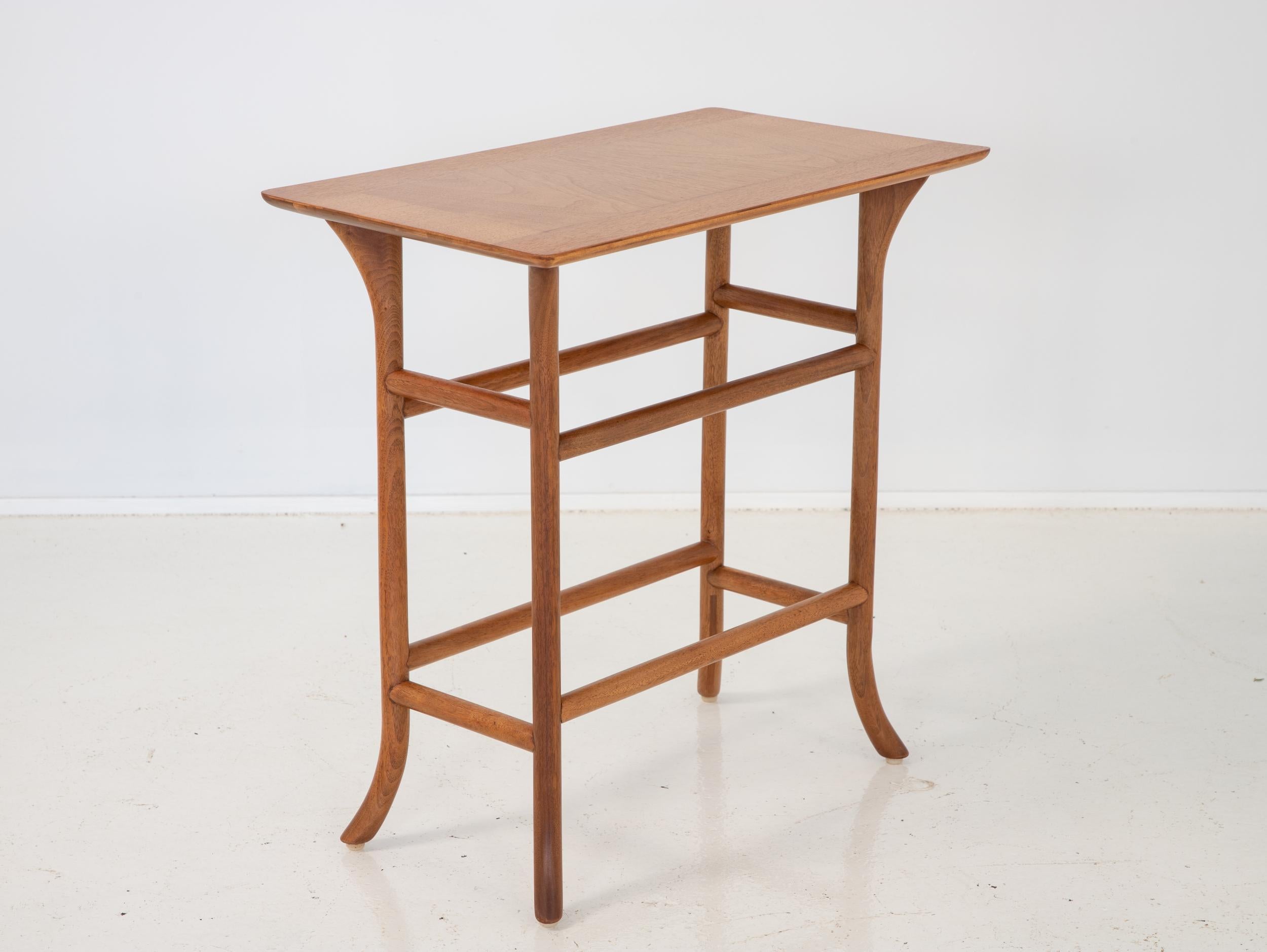 Mahogany T.H. Robsjohn-Gibbings for Widdicomb Saber Leg Side Table For Sale