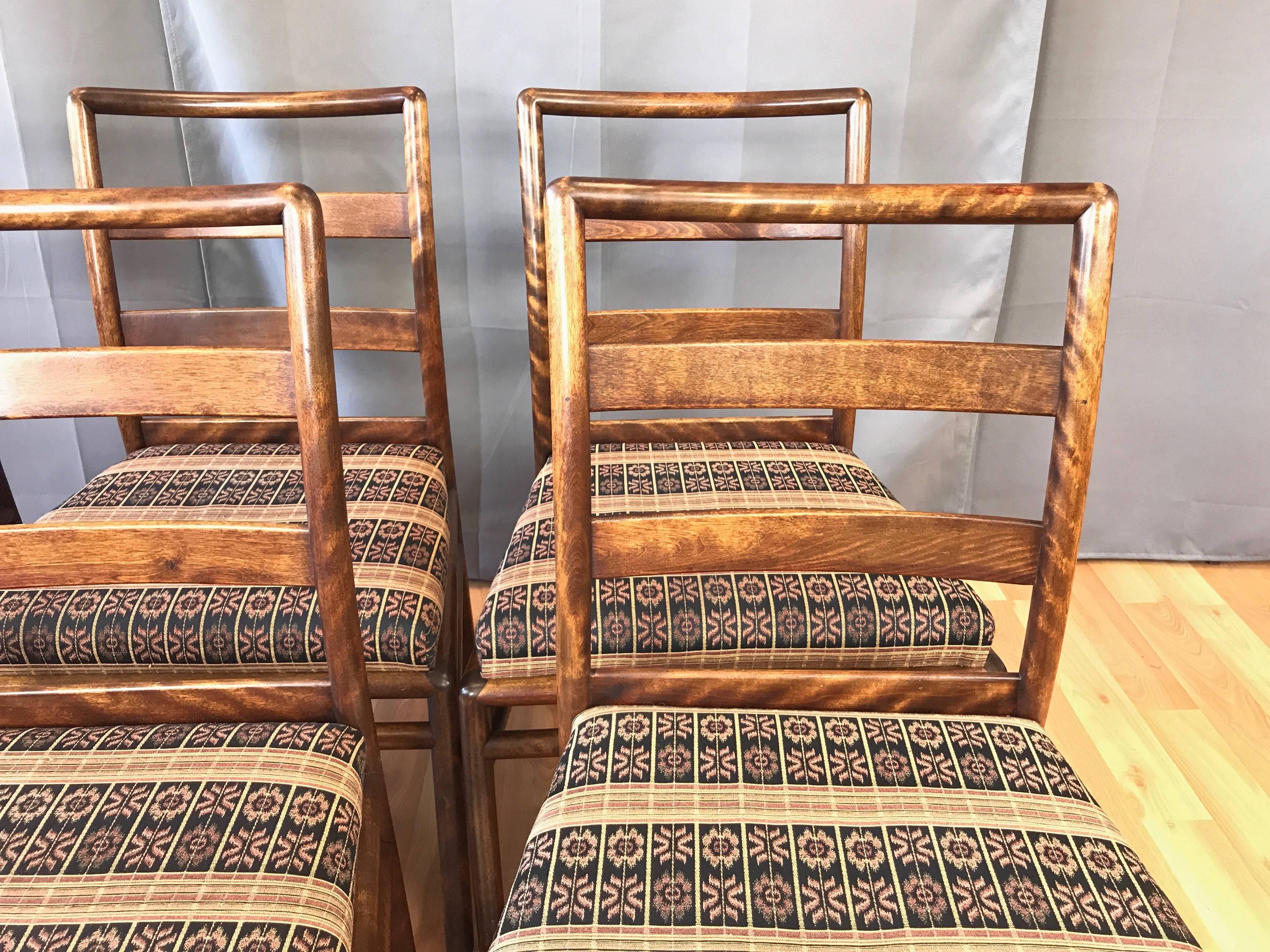 T.H. Robsjohn-Gibbings for Widdicomb Set of Six Maple Dining Chairs 3
