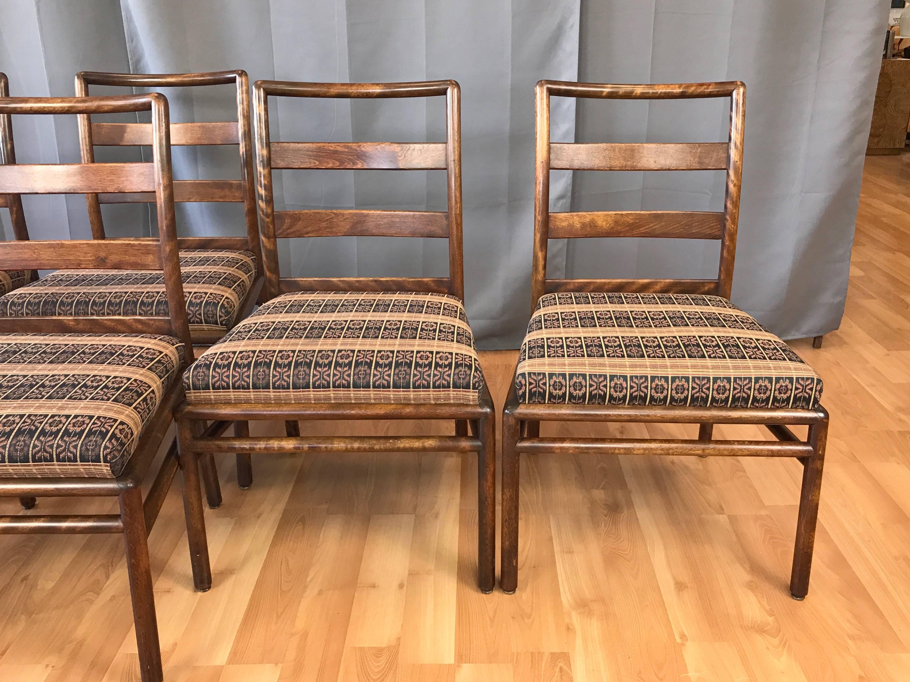 American T.H. Robsjohn-Gibbings for Widdicomb Set of Six Maple Dining Chairs