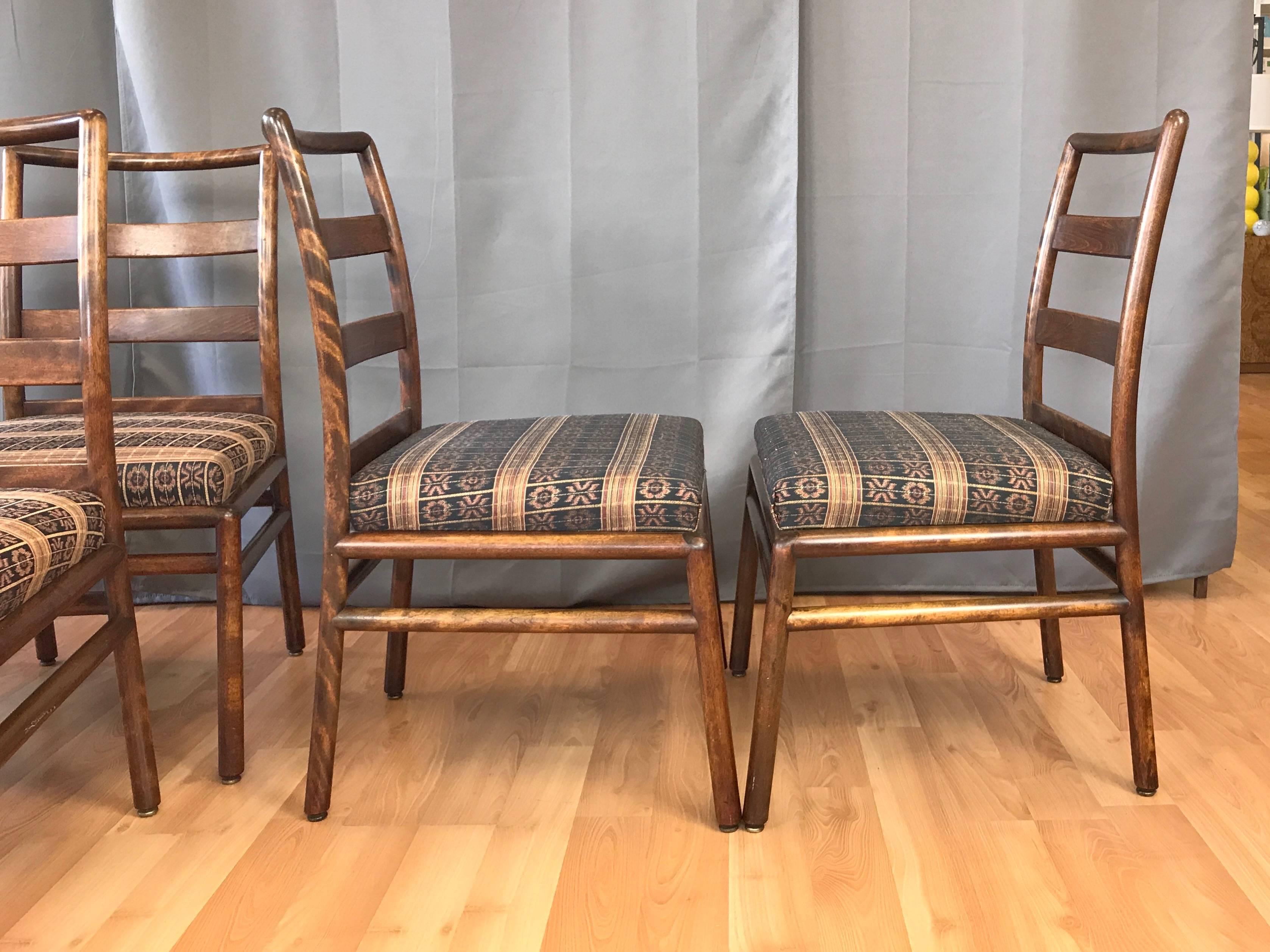 T.H. Robsjohn-Gibbings for Widdicomb Set of Six Maple Dining Chairs 1