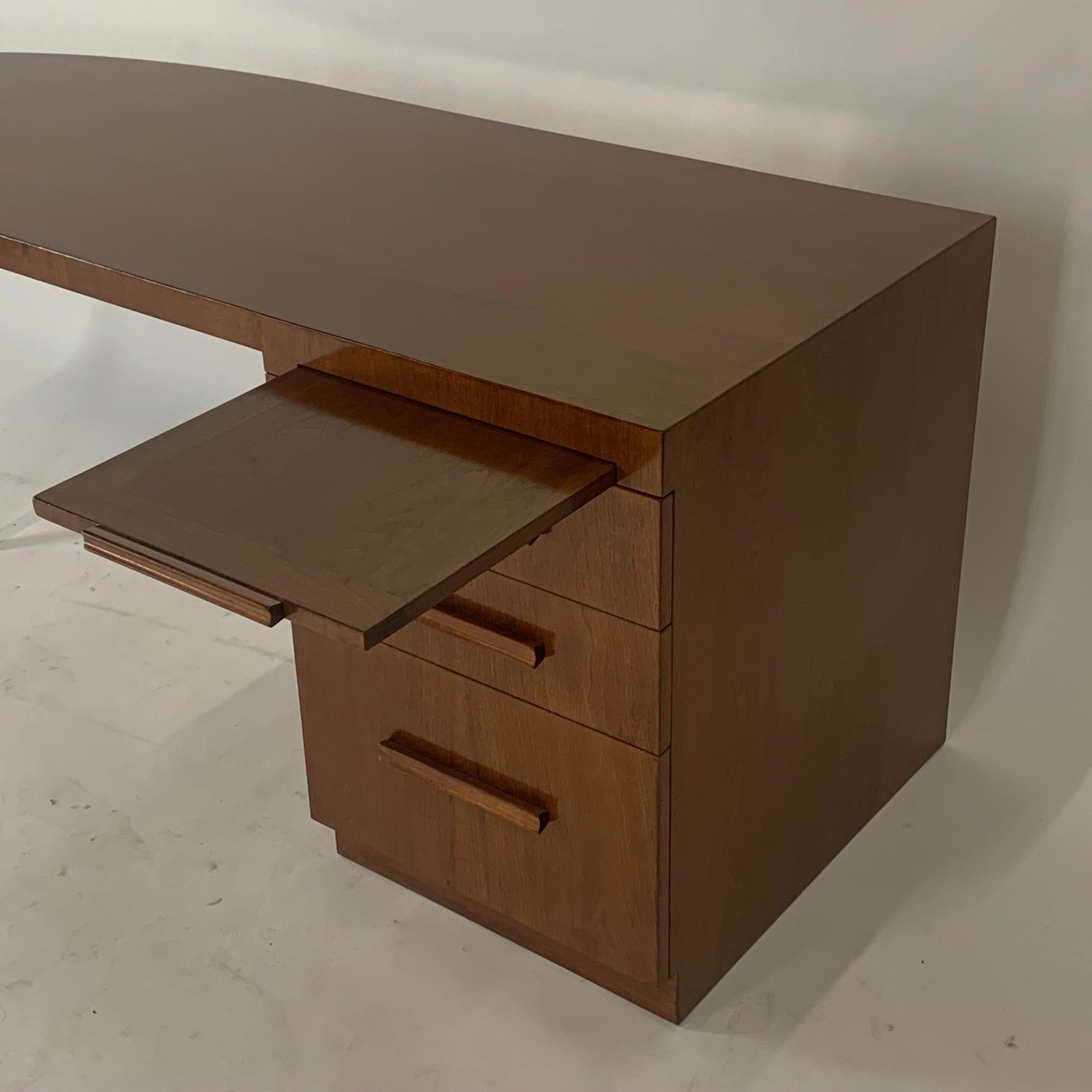 T.H. Robsjohn Gibbings for Widdicomb Sleek and Modern Sculptural Desk 2